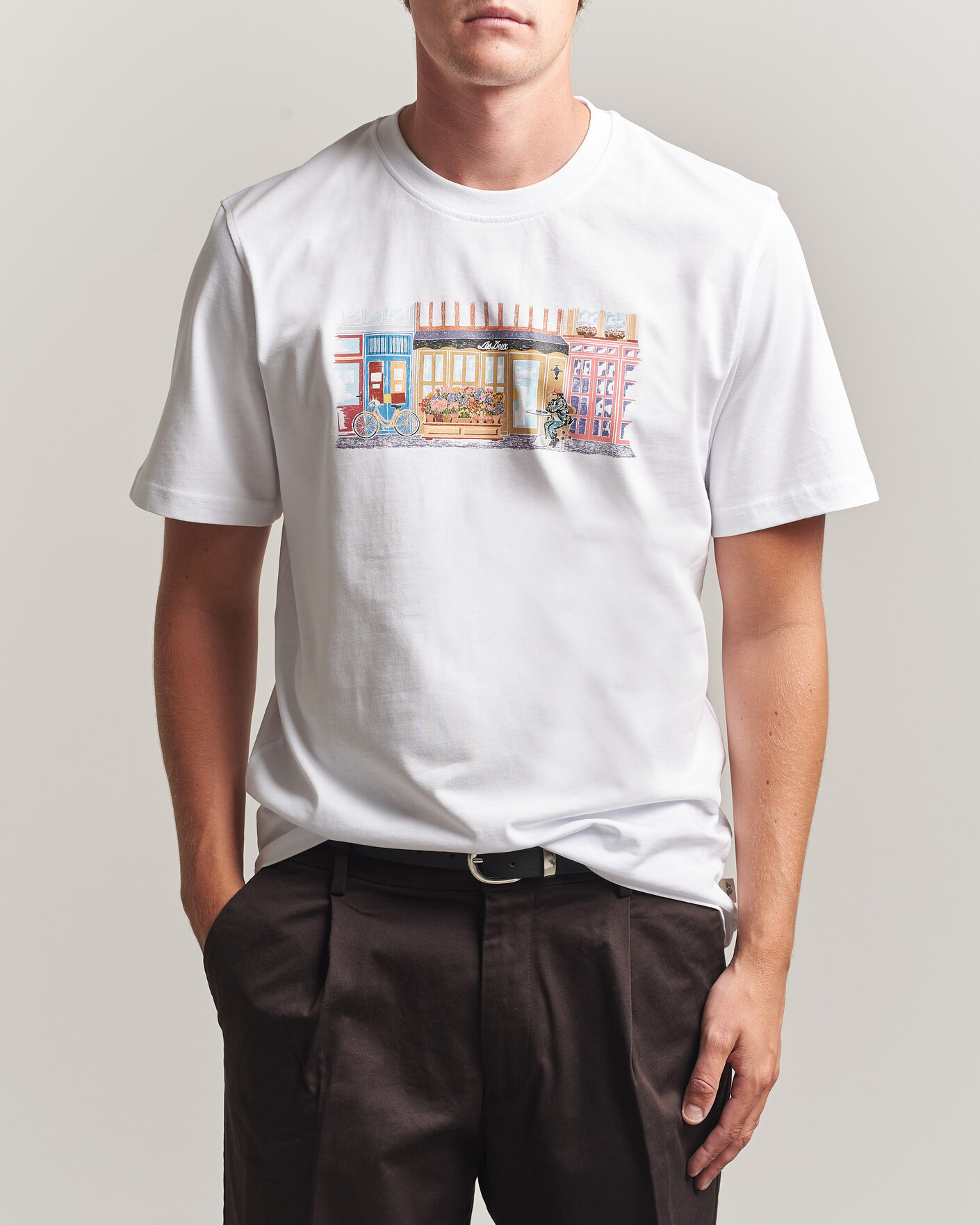 Homme | T-shirts | LES DEUX | Market T-Shirt White