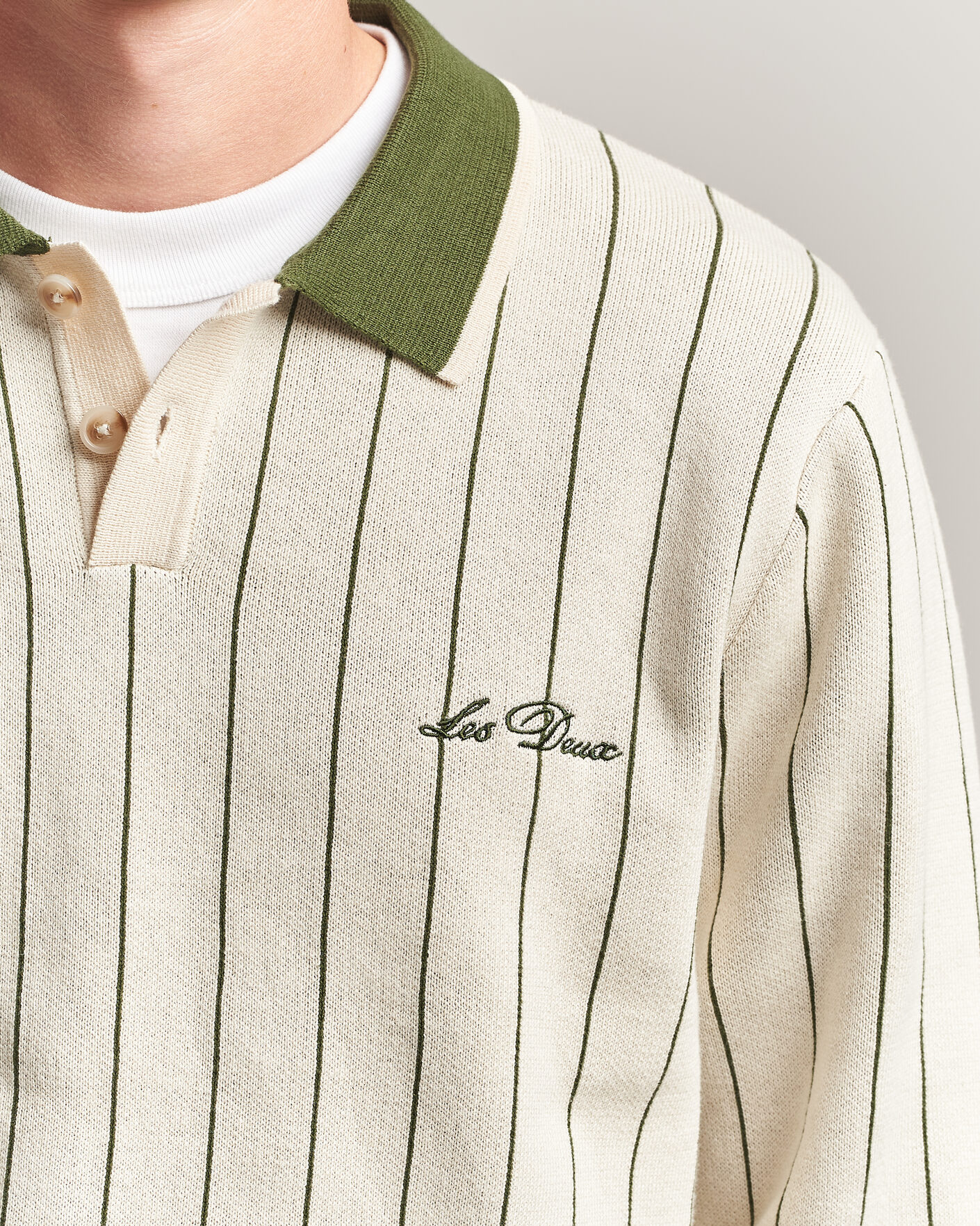 Homme | Pulls Et Tricots | LES DEUX | Signature Knitted Long Sleeve Polo Ivory