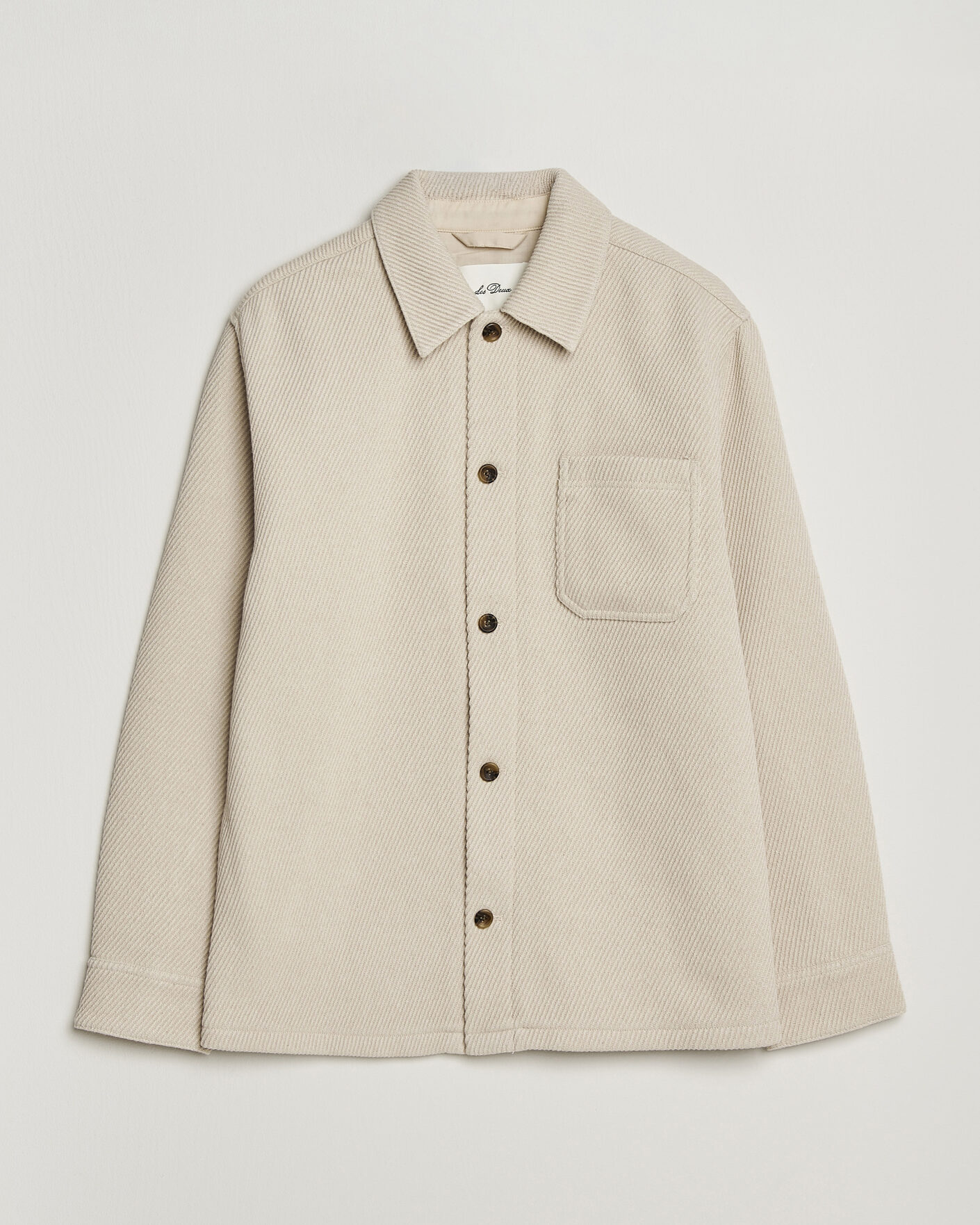 Homme | Chemises | LES DEUX | Twill Wool Overshirt Ivory