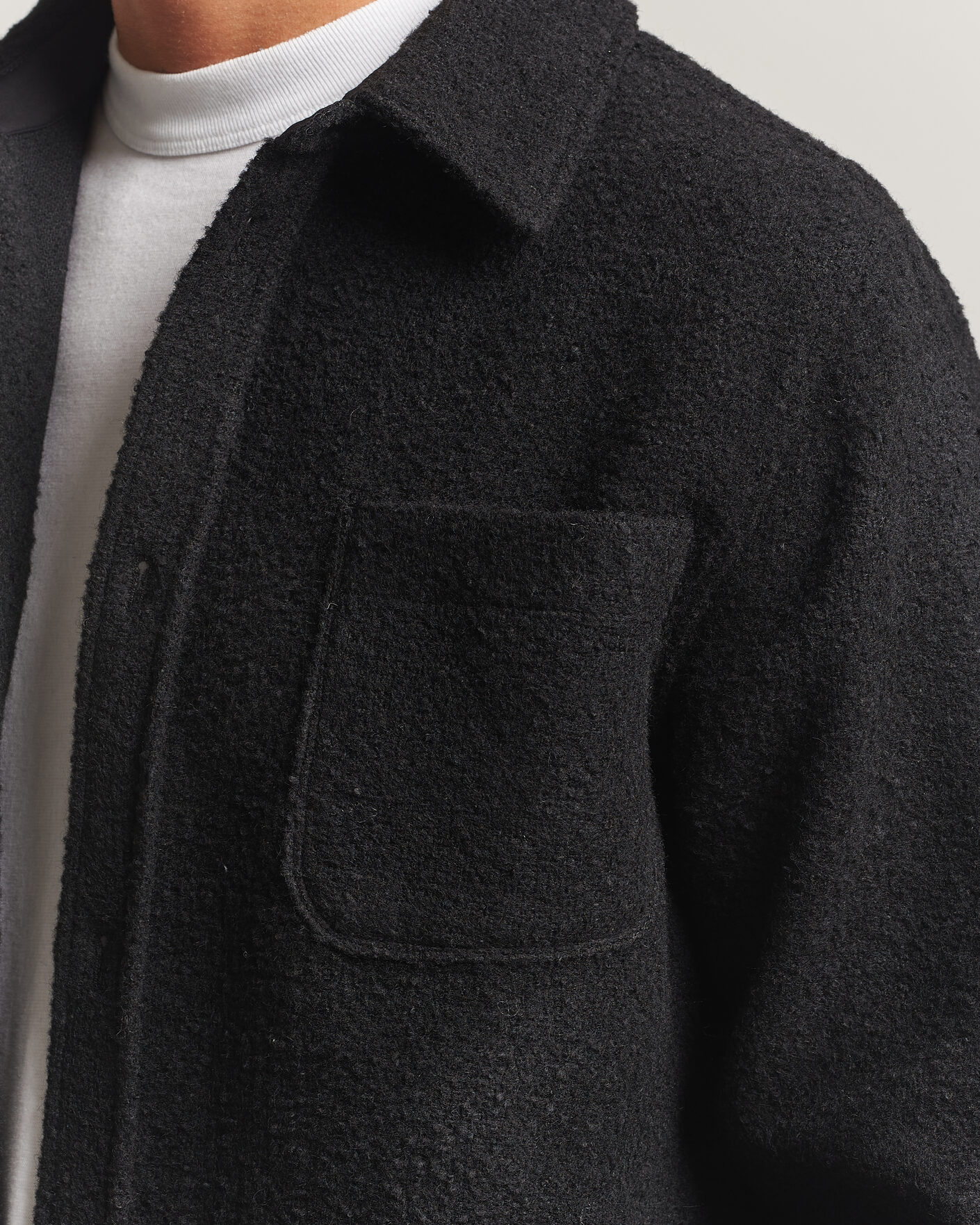 Homme | Chemises | LES DEUX | Boucle Overshirt Black