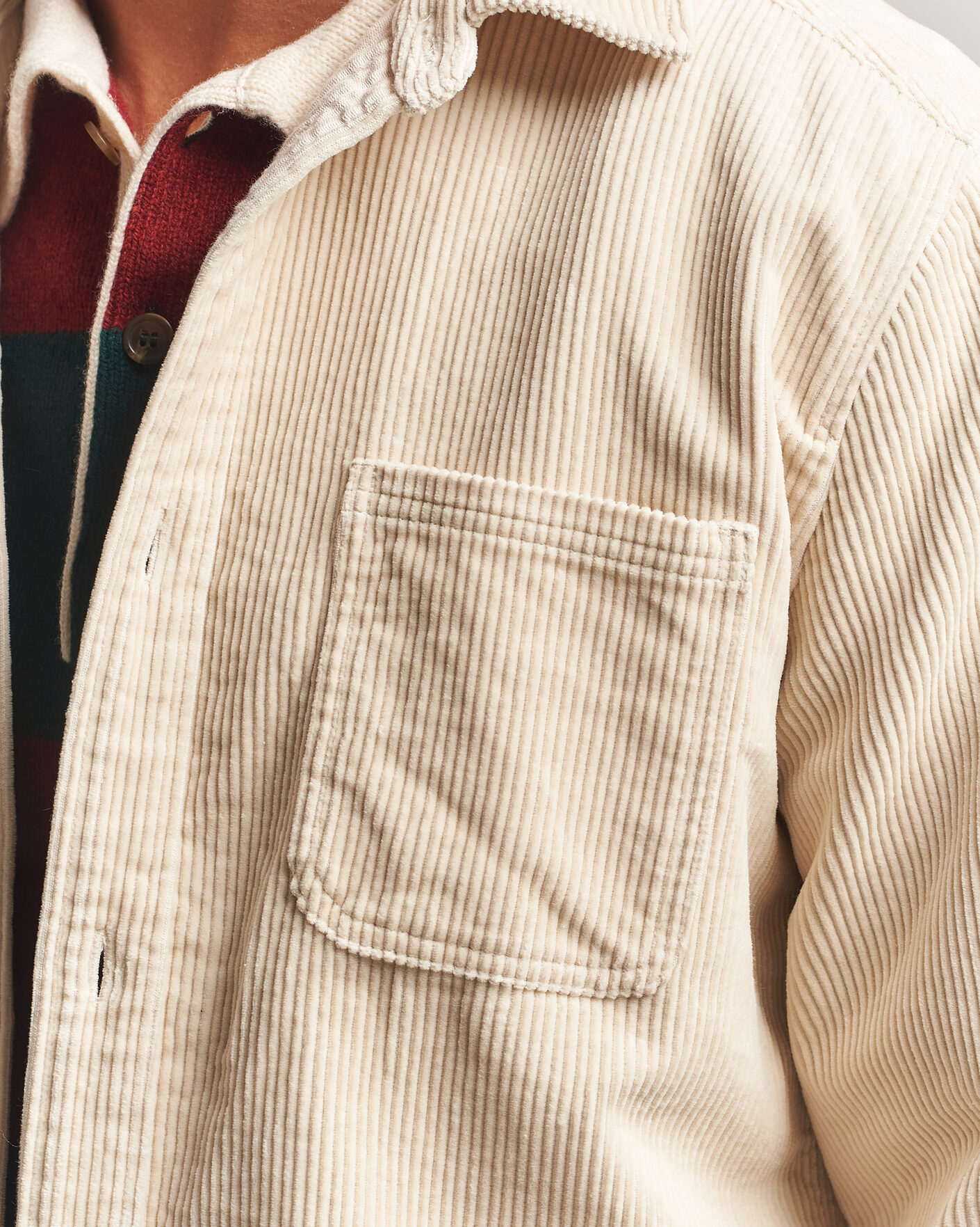 Homme | Chemises | LES DEUX | Corduroy Overshirt Ivory