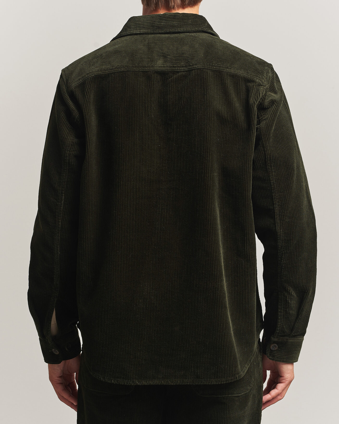 Homme | Chemises | LES DEUX | Corduroy Overshirt Rosin Green