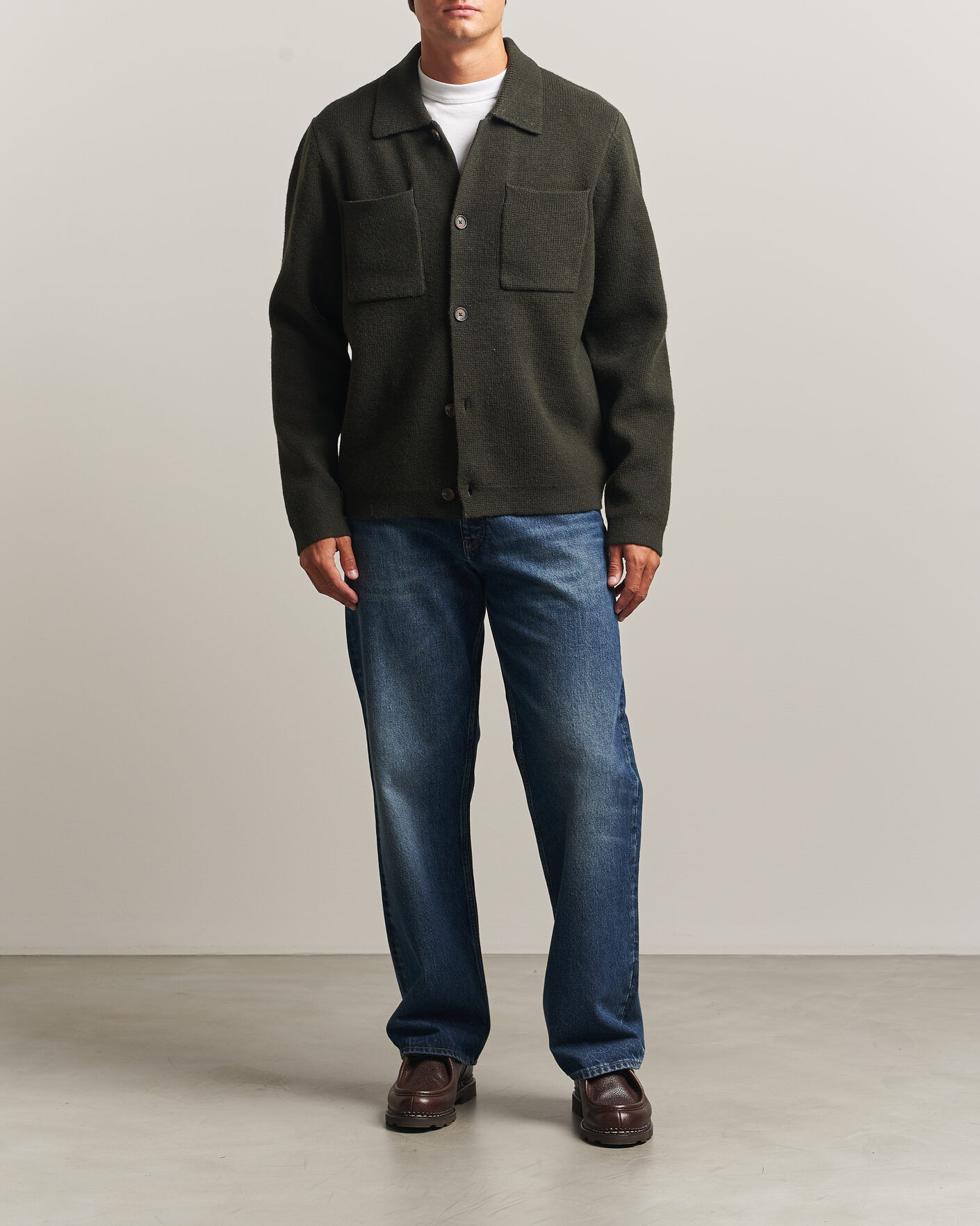 Homme | Pulls Et Tricots | LES DEUX | Milano Knit Overshirt Rosin Green