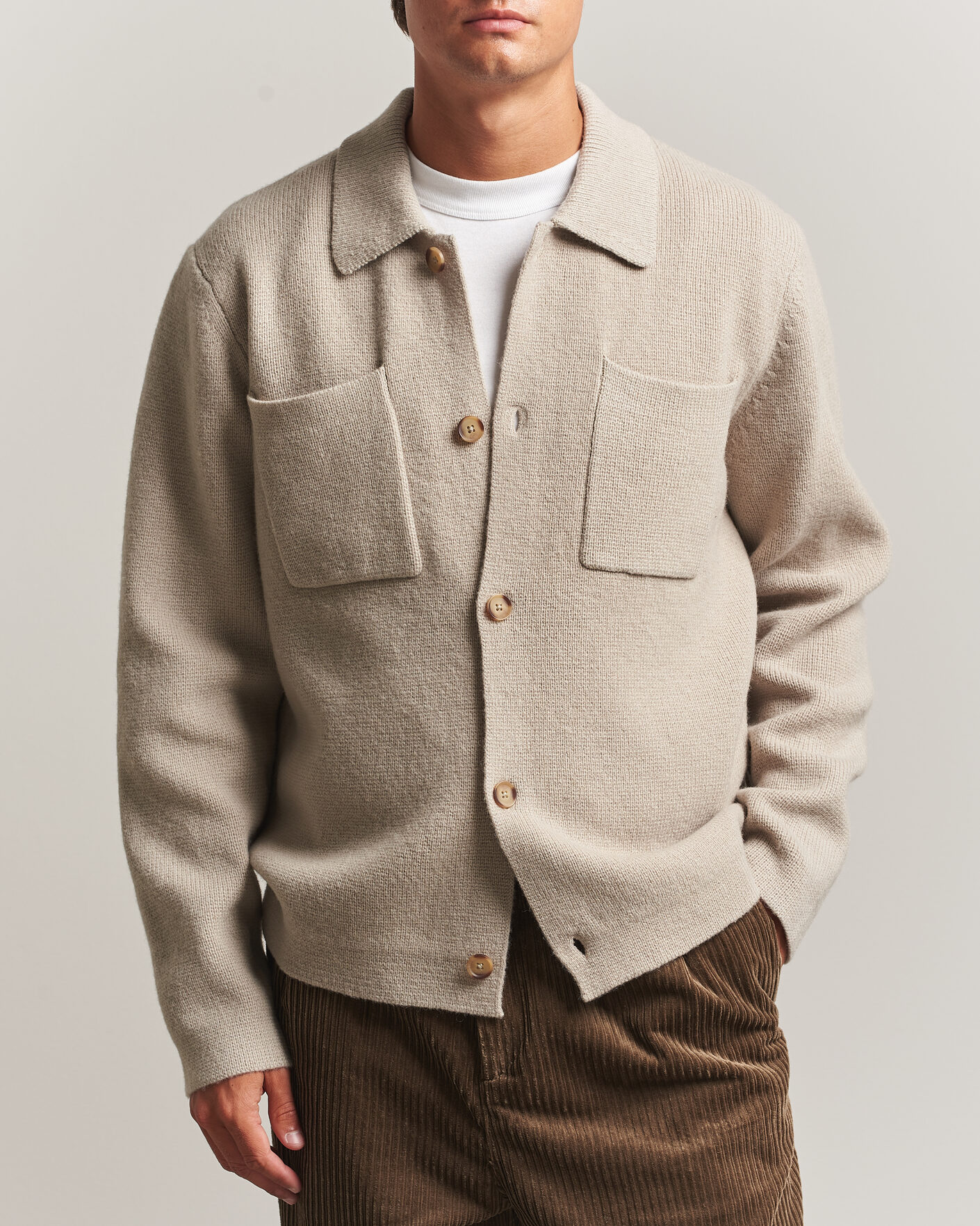 Homme | Pulls Et Tricots | LES DEUX | Milano Knit Overshirt Light Sand