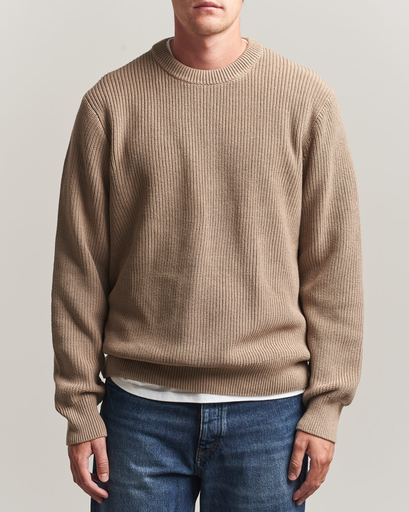 Homme | Pulls Et Tricots | LES DEUX | Rib Crewneck Knit Dark Sand