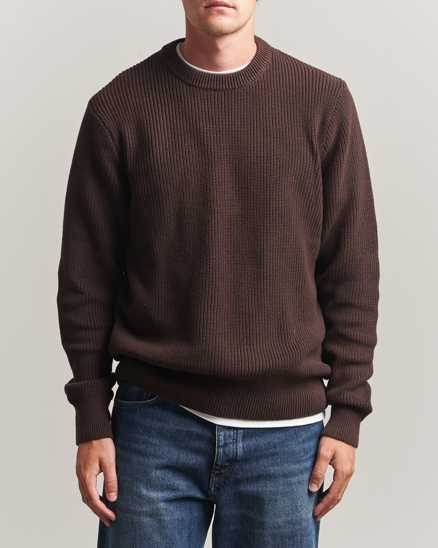 Homme | Pulls Et Tricots | LES DEUX | Rib Crewneck Knit Molé Brown