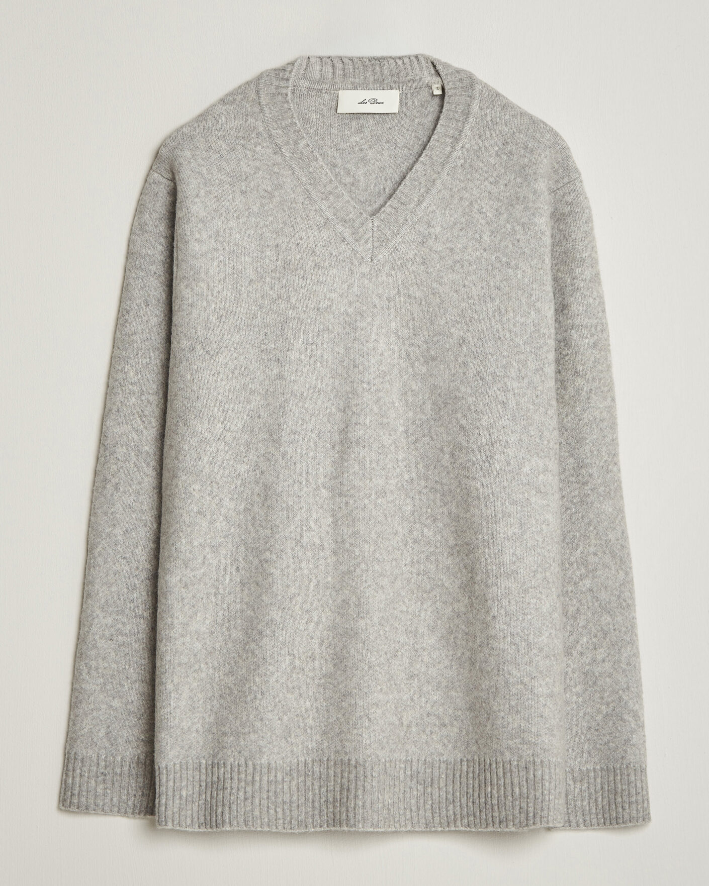 Homme | Pulls Et Tricots | LES DEUX | Melange V-Neck Knit Grey Melange