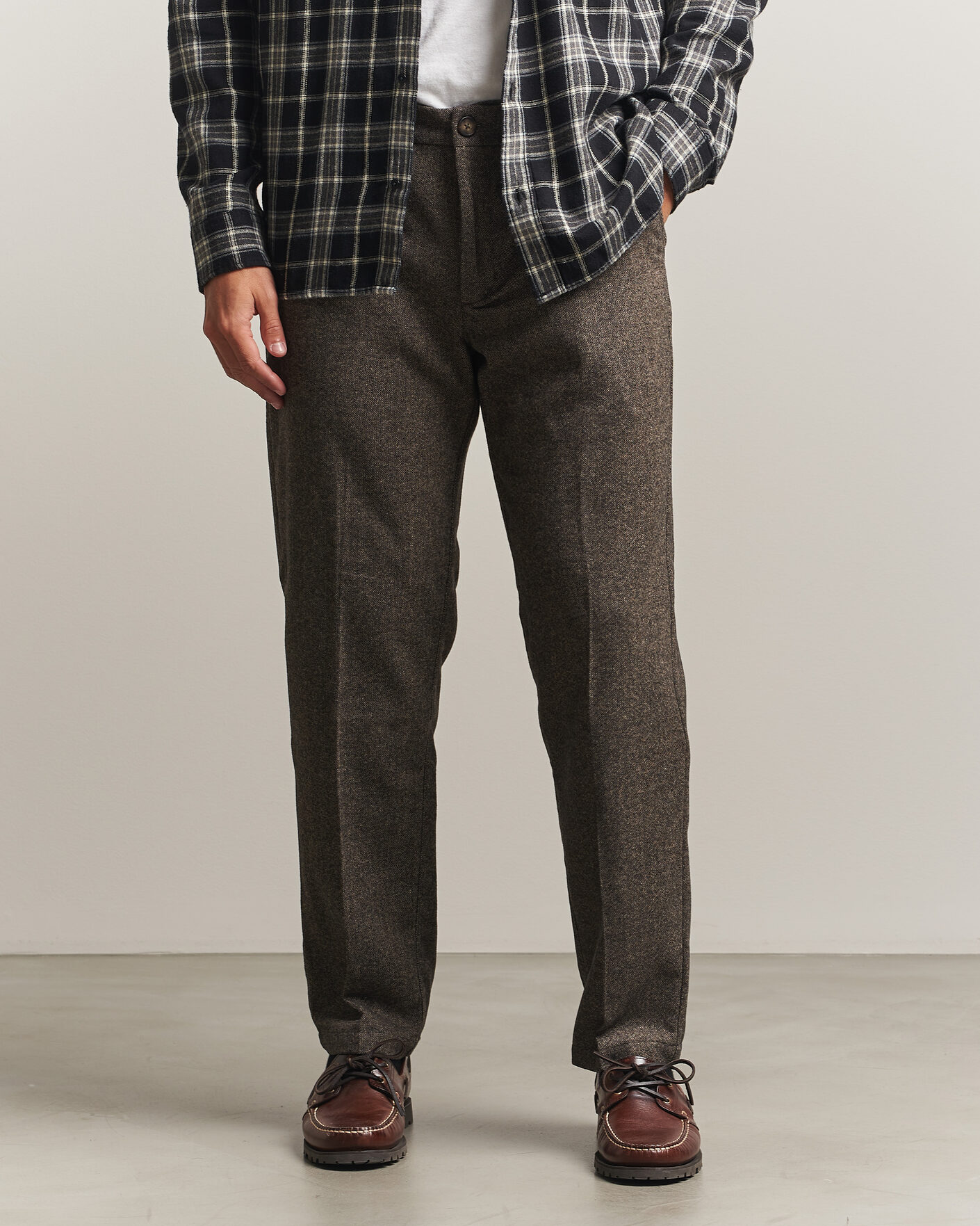 Homme | Pantalons | LES DEUX | Wool Melange Reg Suit Pants Caribou