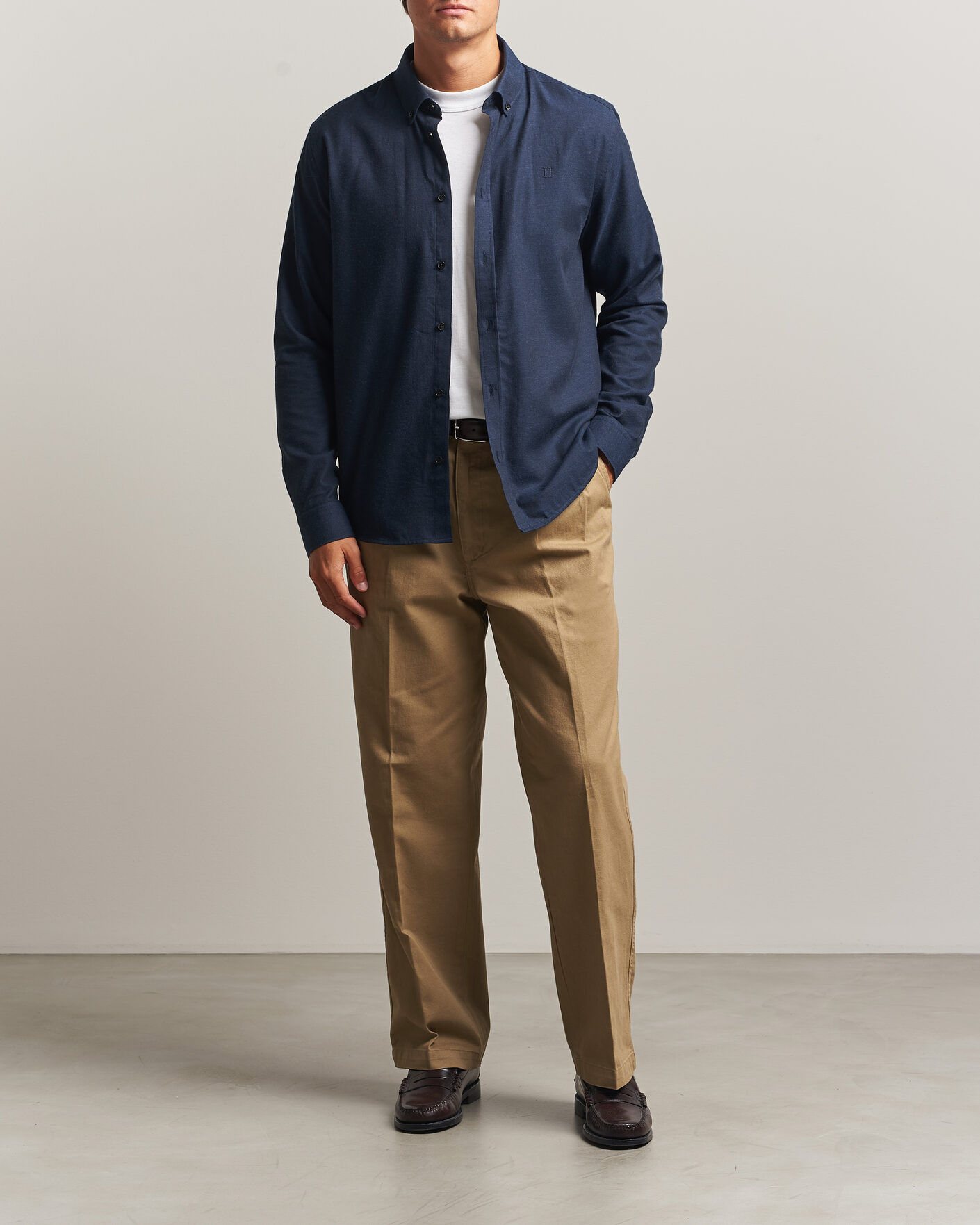 Homme | Chemises | LES DEUX | Soft Flannel Shirt Dark Navy