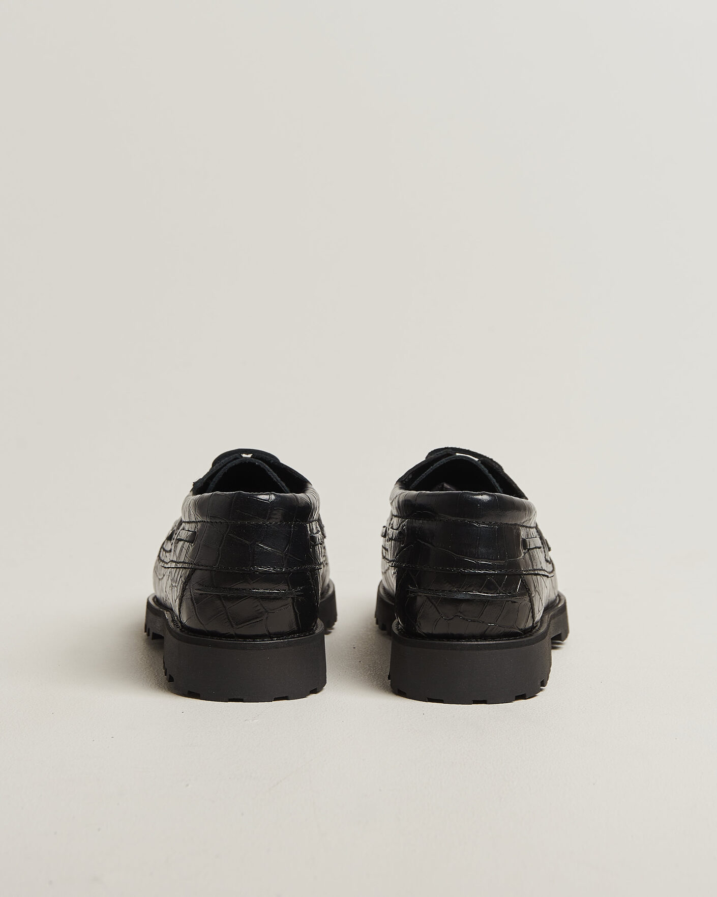 Homme | Chaussures Bateau | LES DEUX | Croco Boat Shoe Black