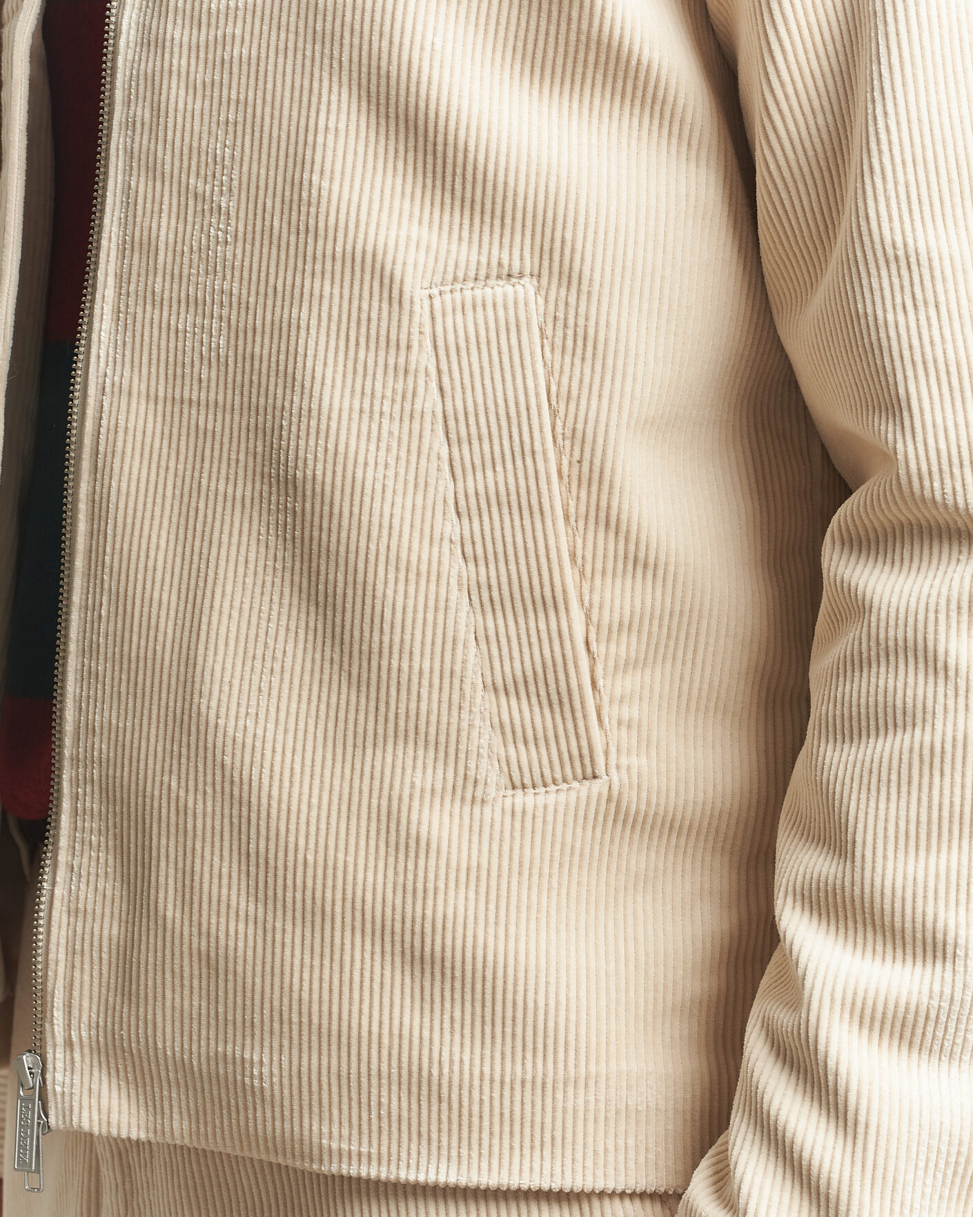 Homme | Manteaux Et Vestes | LES DEUX | Corduroy Zipper Coach Jacket Ivory