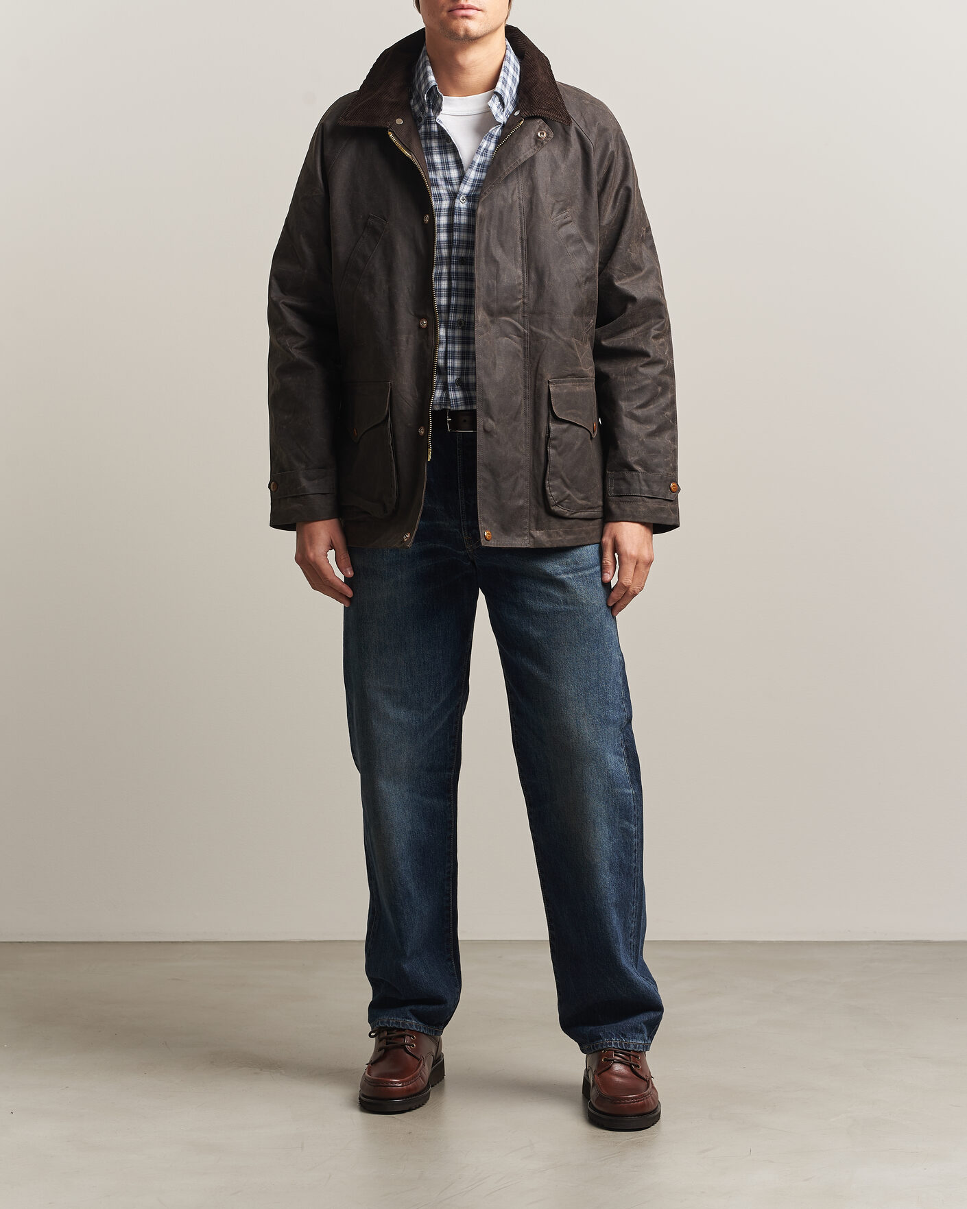 Homme | Manteaux Et Vestes | Manifattura Ceccarelli | Rain Caban Wax Cloth Chocolate