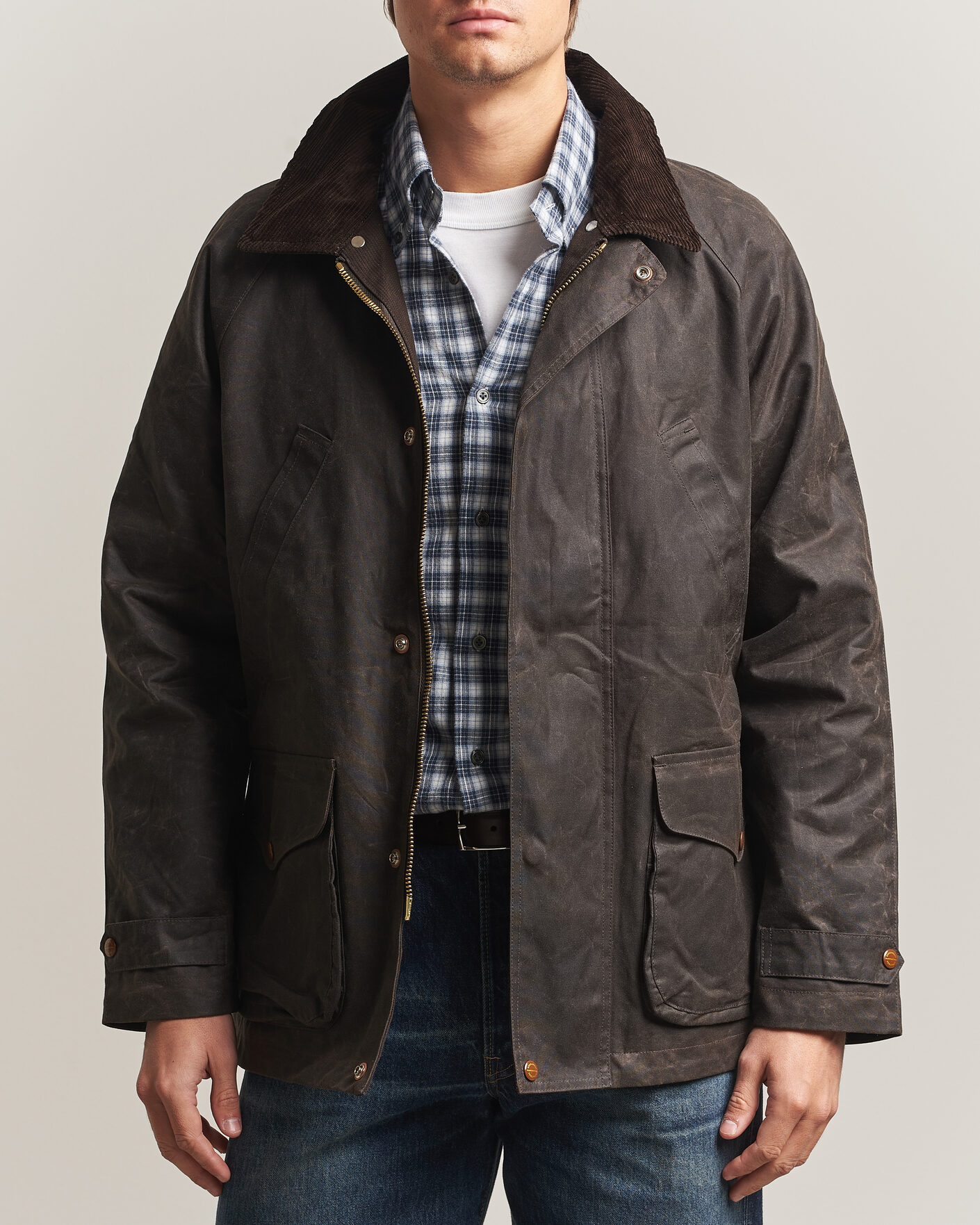 Homme | Manteaux Et Vestes | Manifattura Ceccarelli | Rain Caban Wax Cloth Chocolate