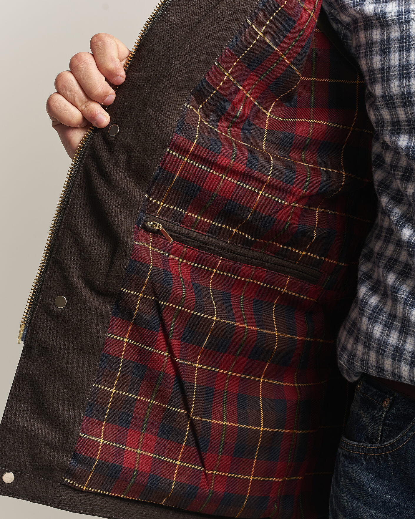 Homme | Manteaux Et Vestes | Manifattura Ceccarelli | Rain Caban Wax Cloth Chocolate
