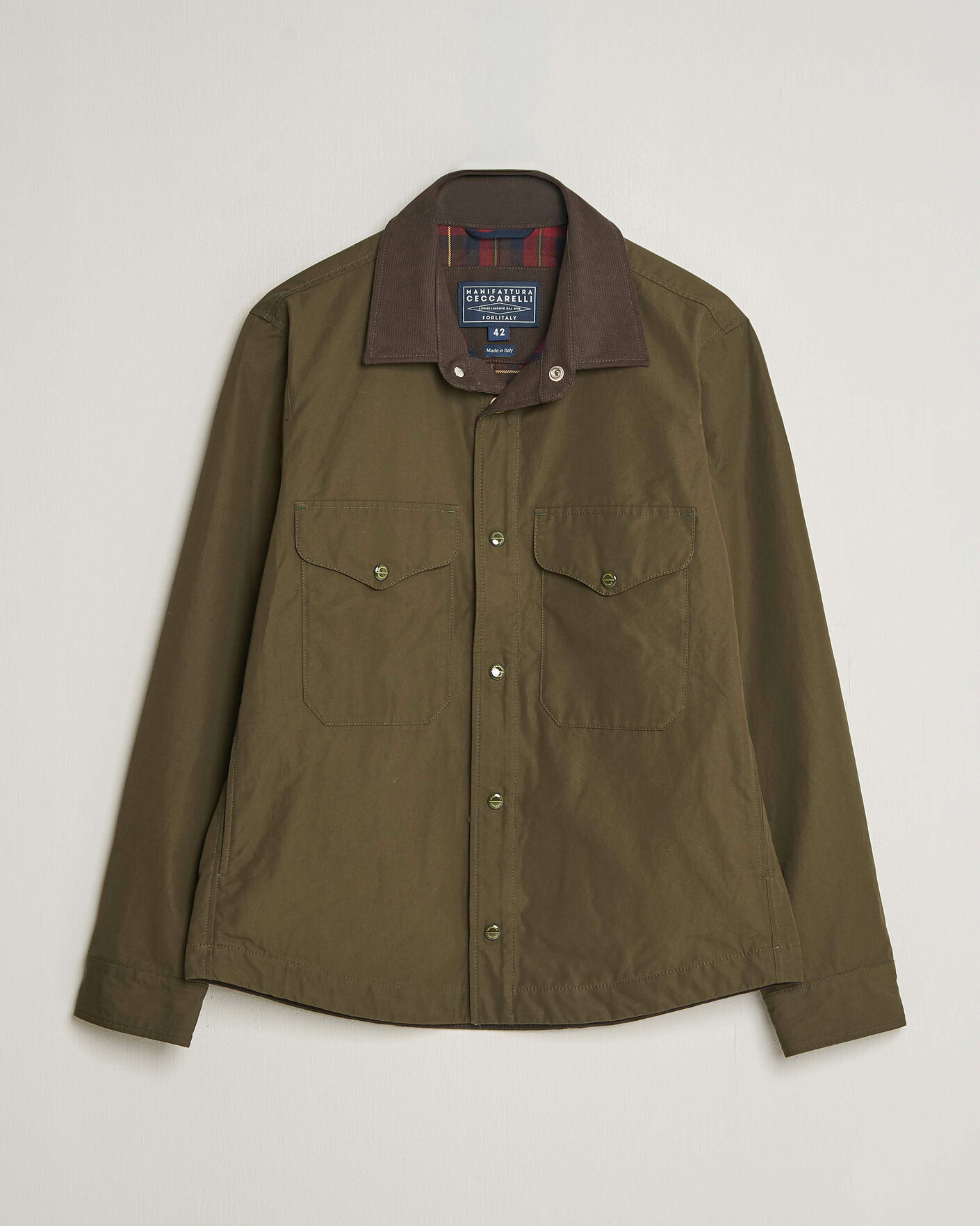 Homme | Manteaux Et Vestes | Manifattura Ceccarelli | Double Pocket Shirt Jacket Military Green