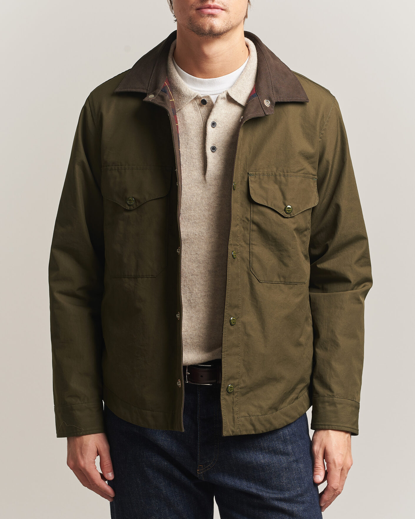 Homme | Manteaux Et Vestes | Manifattura Ceccarelli | Double Pocket Shirt Jacket Military Green