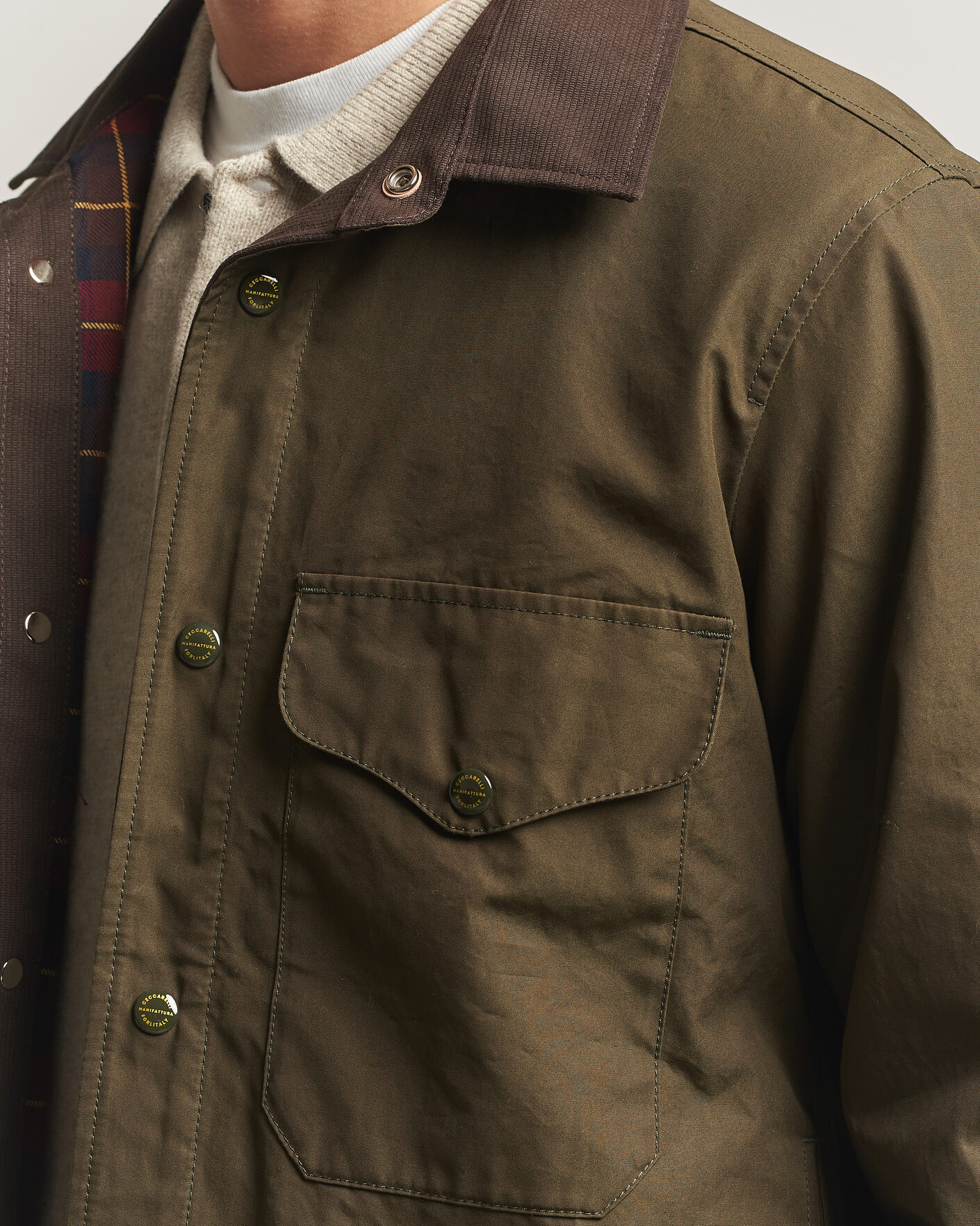 Homme | Manteaux Et Vestes | Manifattura Ceccarelli | Double Pocket Shirt Jacket Military Green