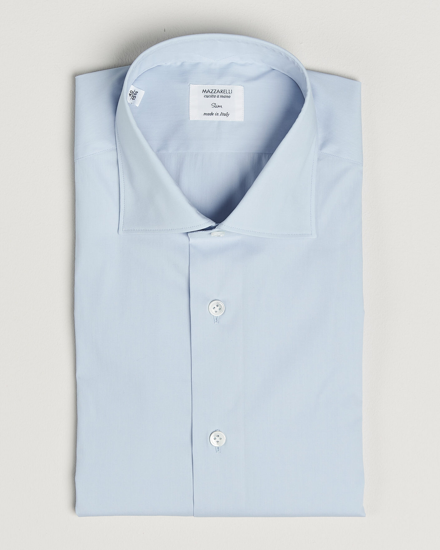 Homme | Chemises | Mazzarelli | Soft Cotton Popeline Shirt Light Blue