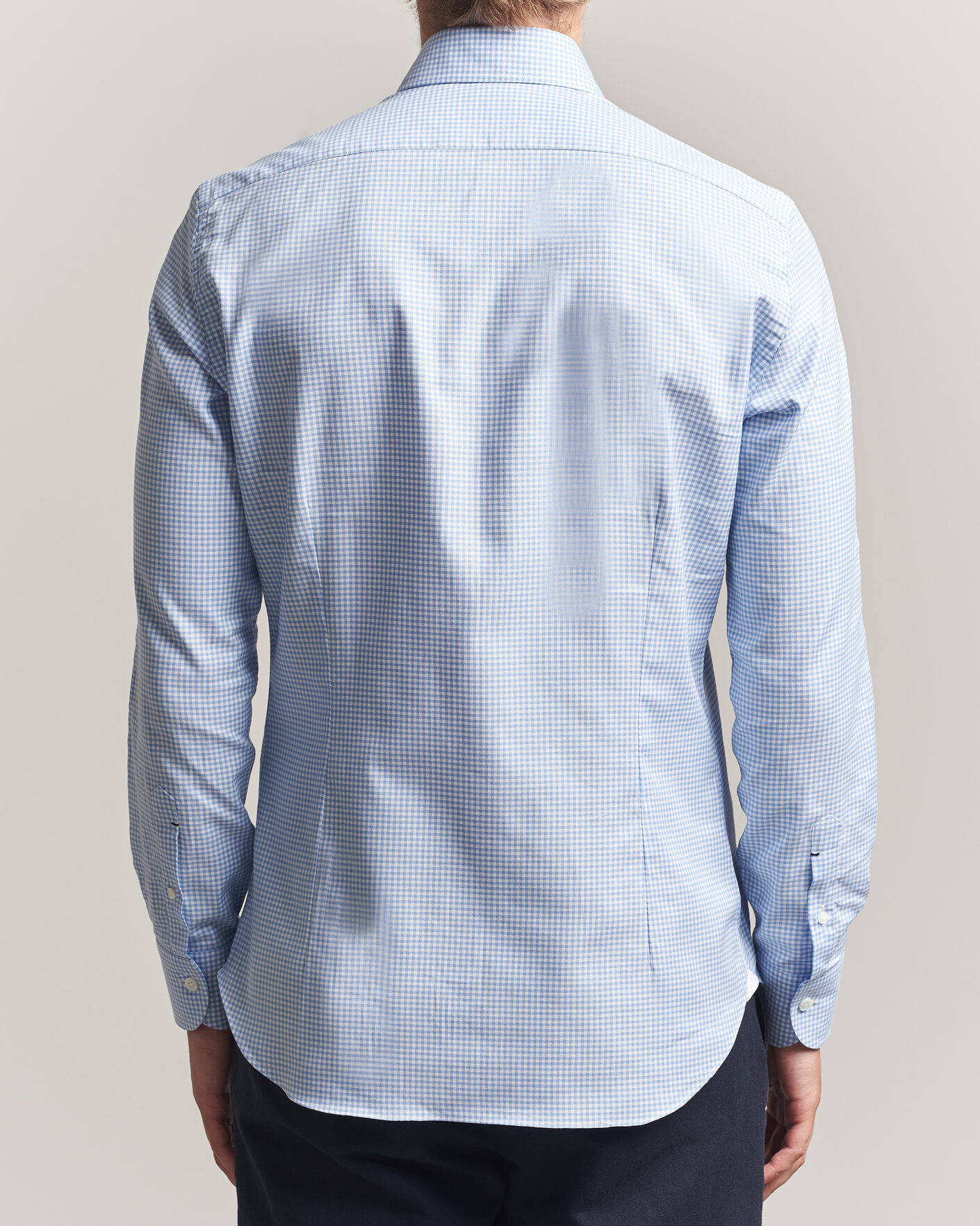 Homme | Chemises | Mazzarelli | Soft Oxford Button Down Shirt Light Blue Check