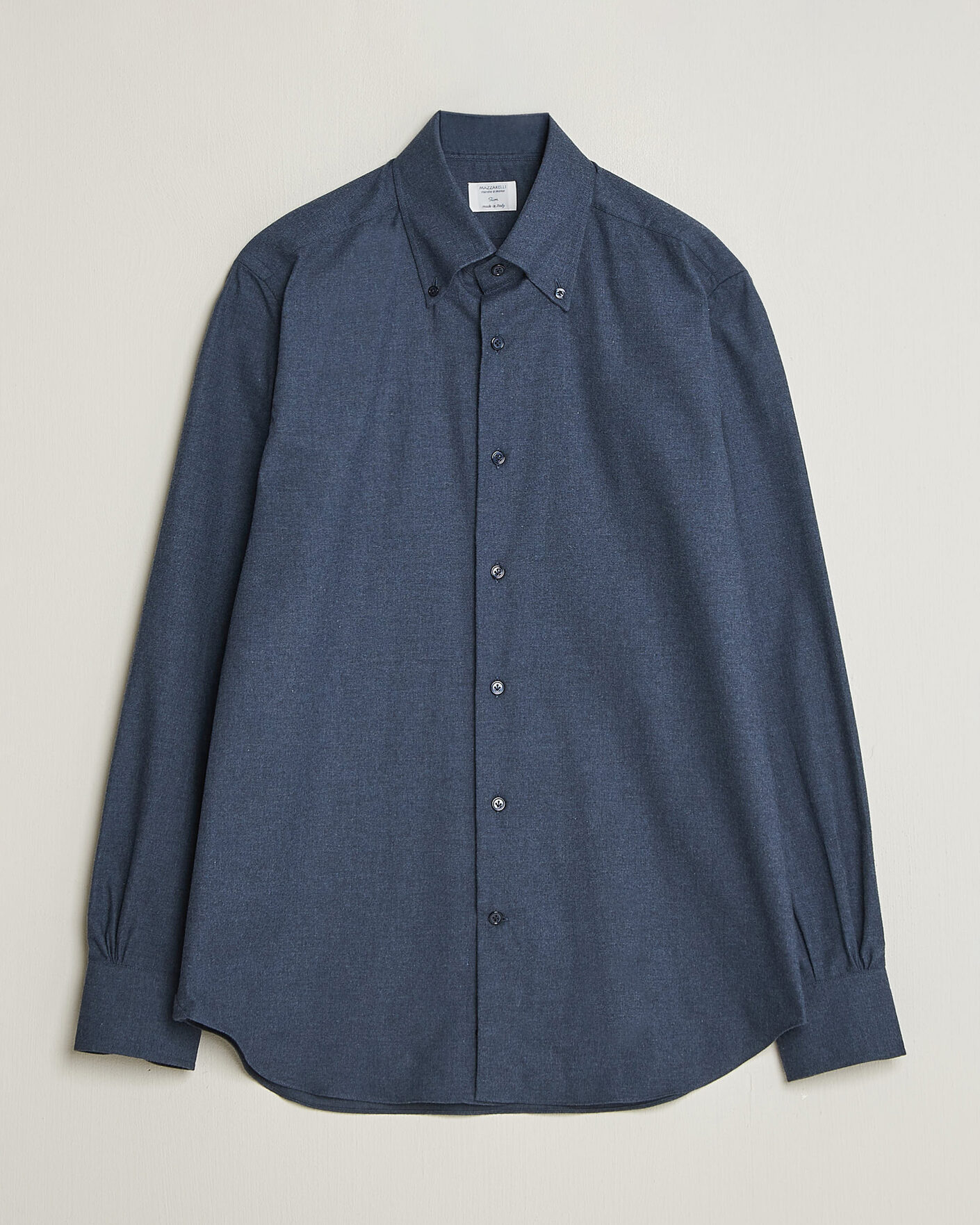 Homme | Chemises | Mazzarelli | Soft Flannel Button Down Shirt Navy