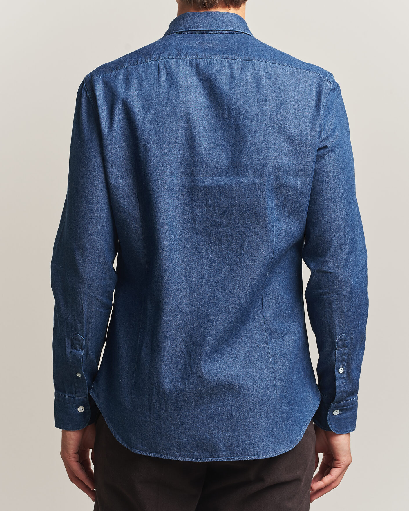 Homme | Chemises | Mazzarelli | Soft Denim Shirt Blue Wash