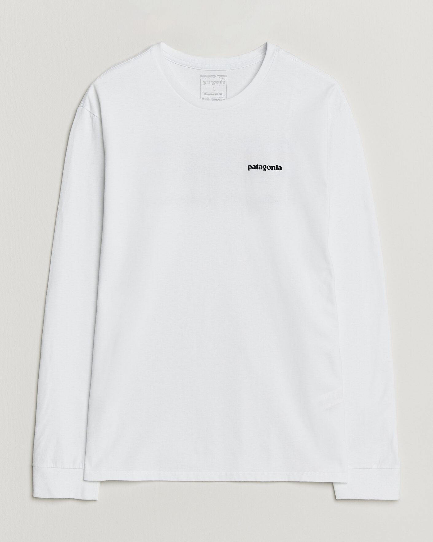 Homme | T-shirts | Patagonia | P-6 Logo Responsibili LS T-Shirt Fiber White