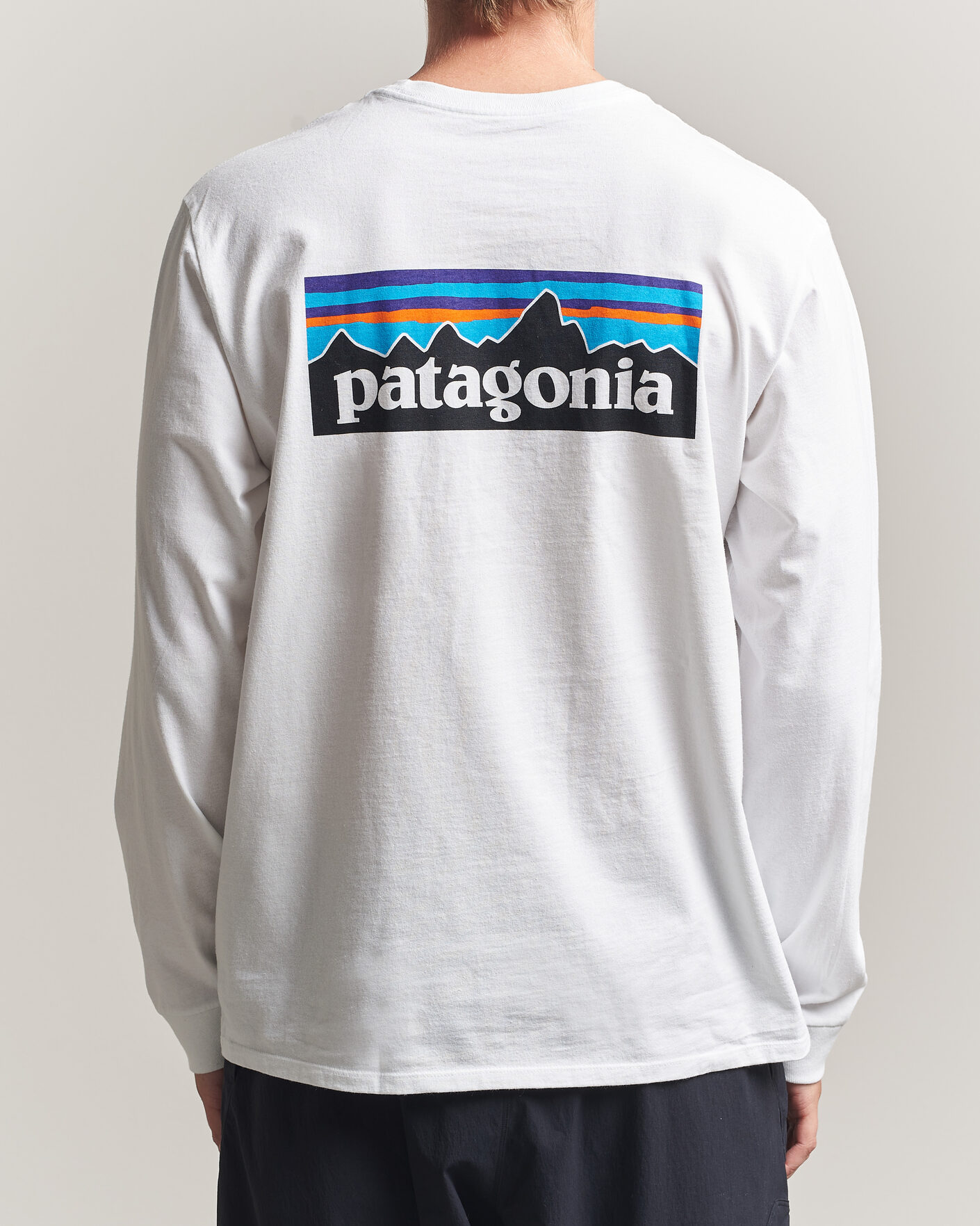 Homme | T-shirts | Patagonia | P-6 Logo Responsibili LS T-Shirt Fiber White