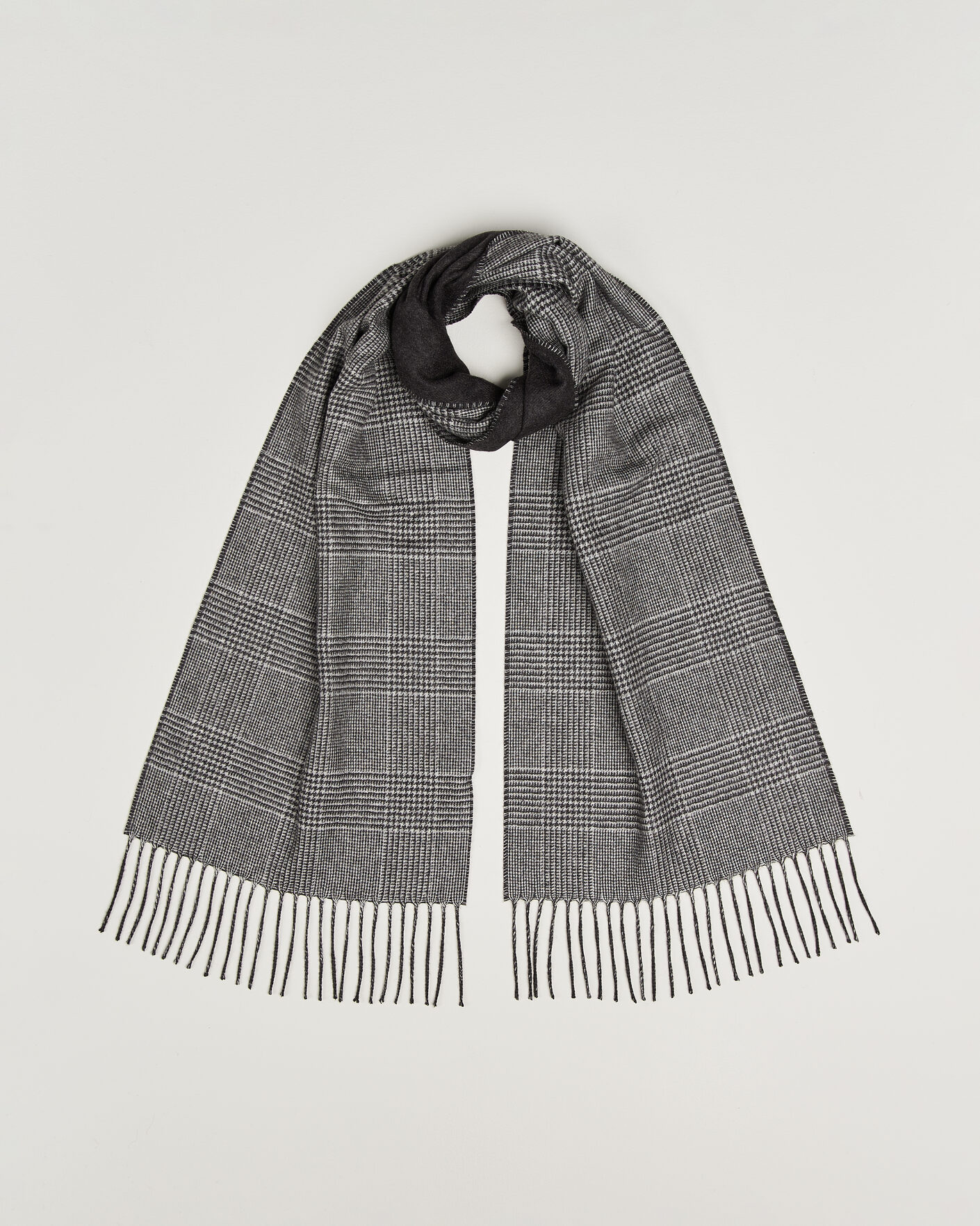 Homme | Écharpes | Piacenza Cashmere | Cashmere/Silk Glencheck Scarf Grey Melange