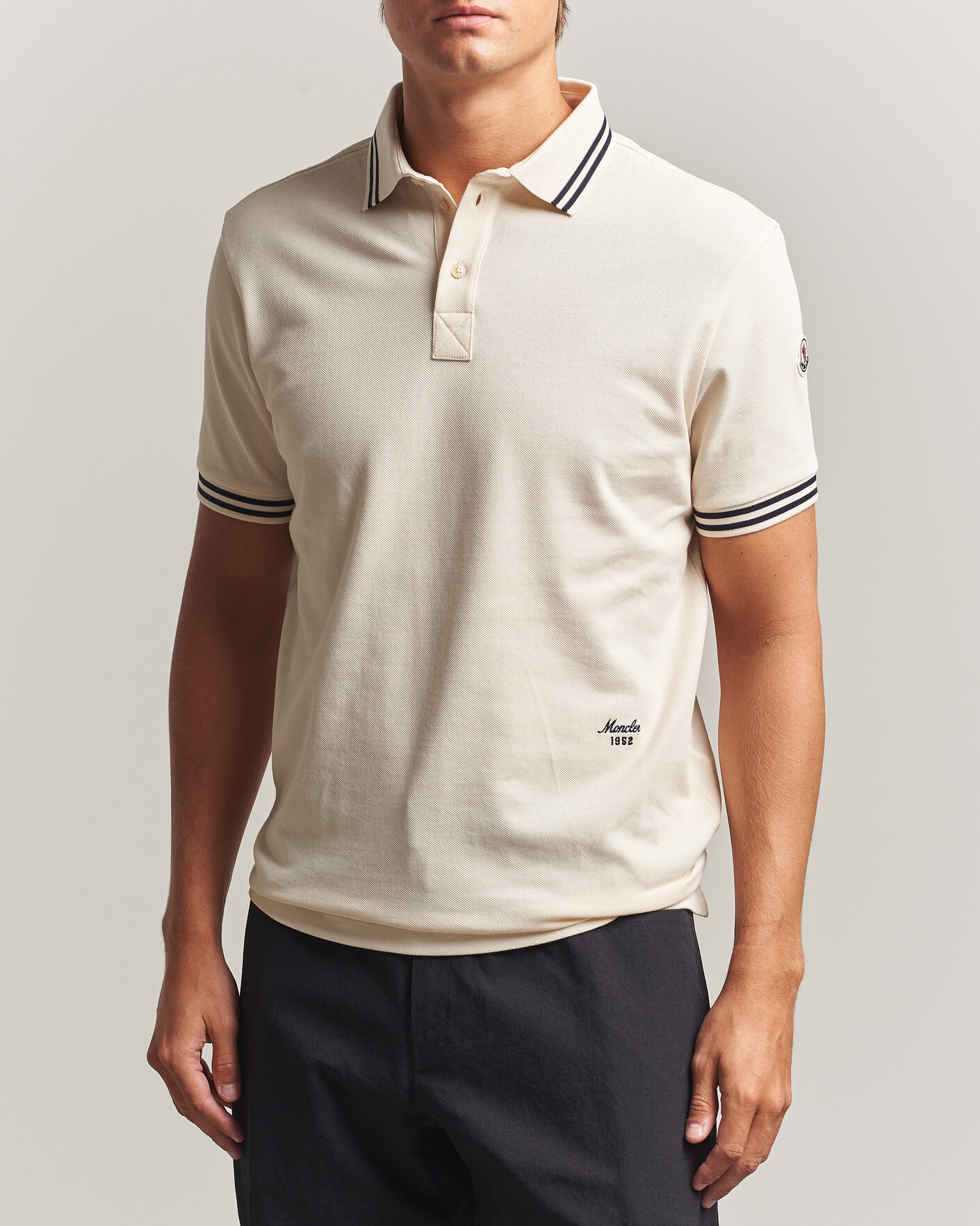 Homme | Polos | Moncler | Contrast Collar Polo Off White
