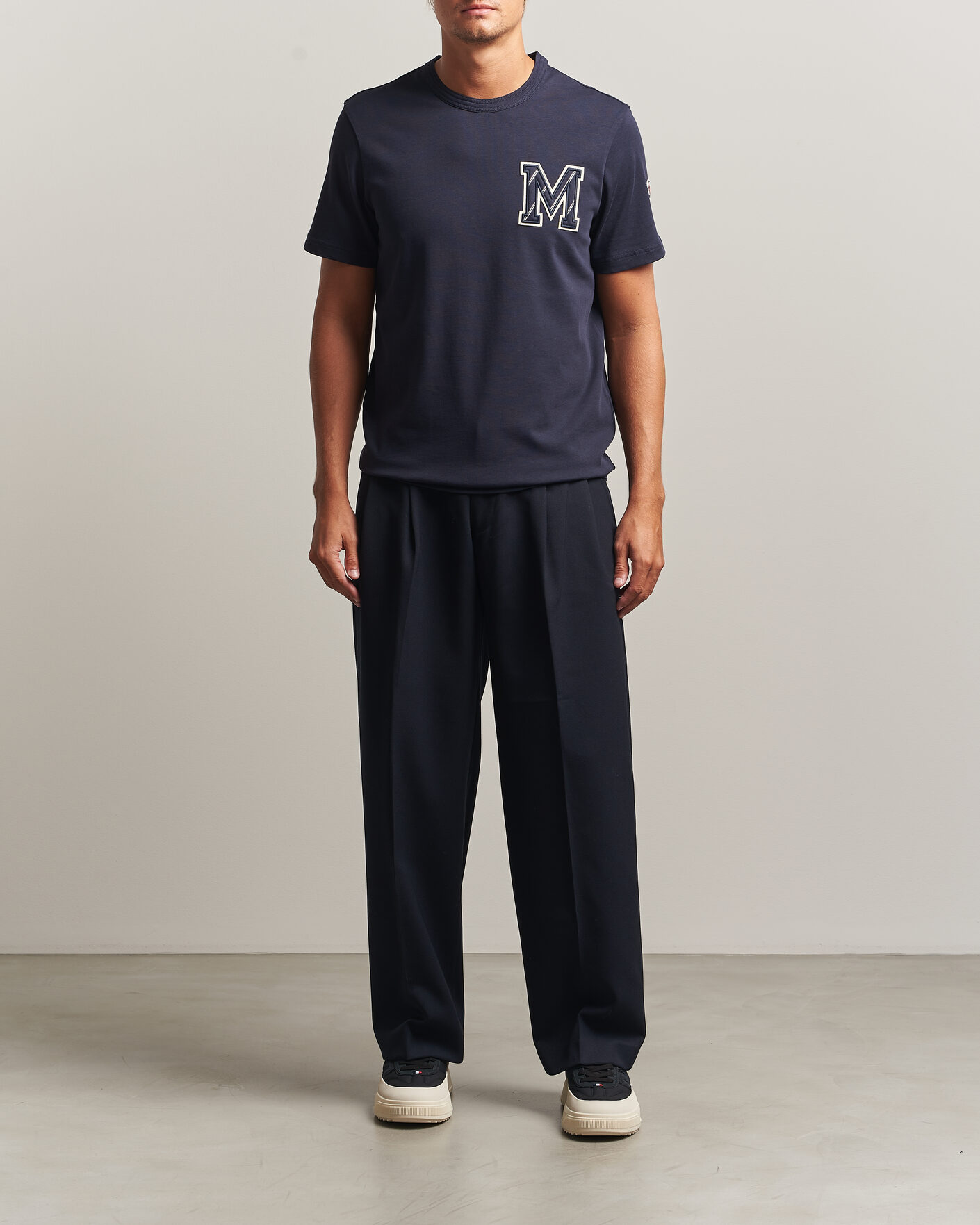 Homme | T-shirts | Moncler | Varsity Logo T-Shirt Navy