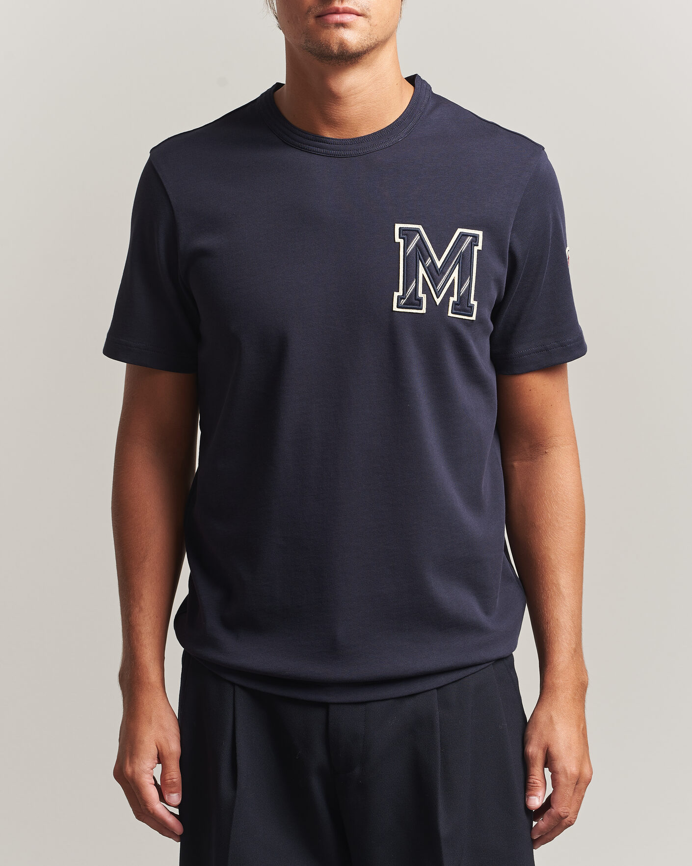 Homme | T-shirts | Moncler | Varsity Logo T-Shirt Navy