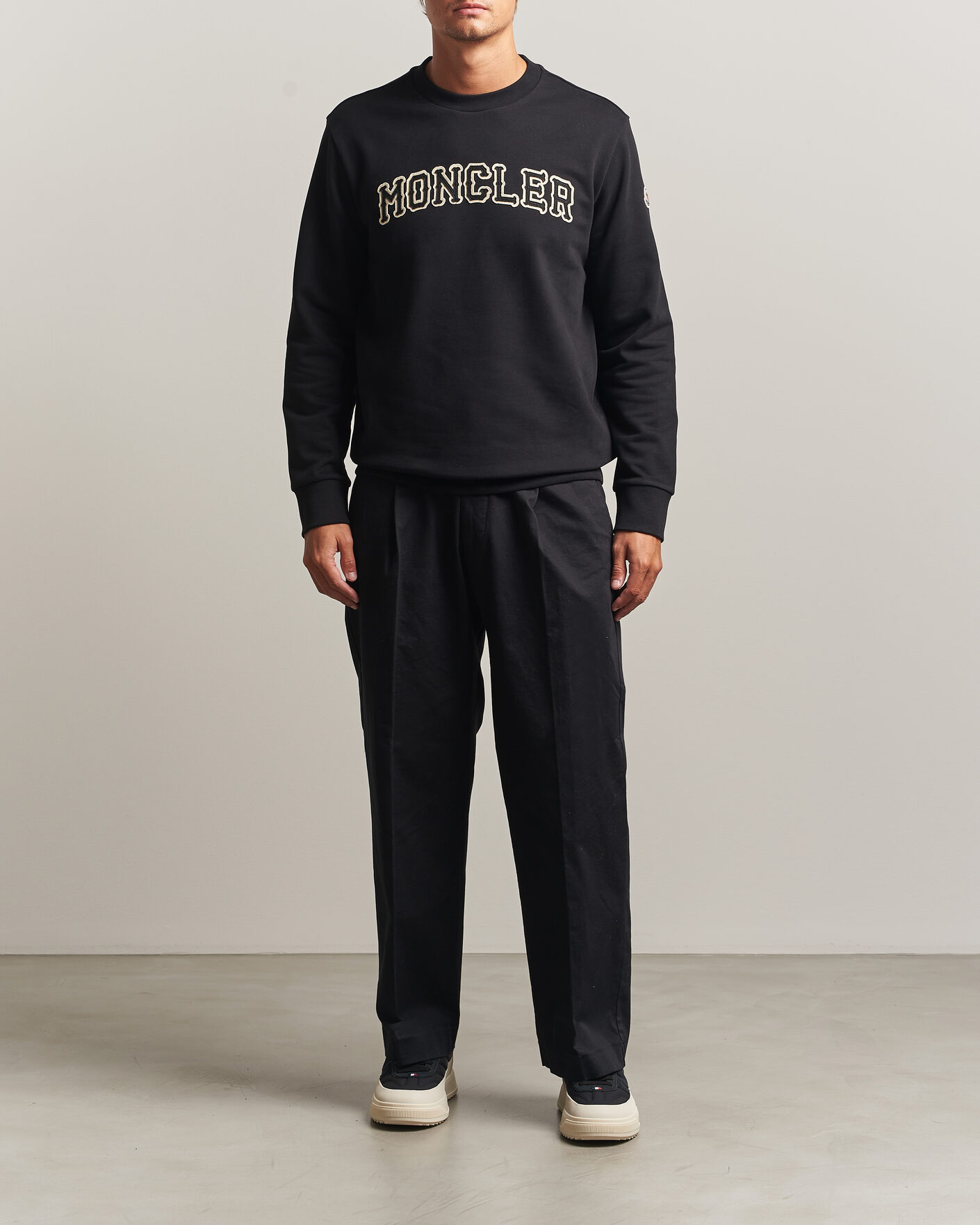 Homme | Pulls Et Tricots | Moncler | College Logo Sweatshirt Black