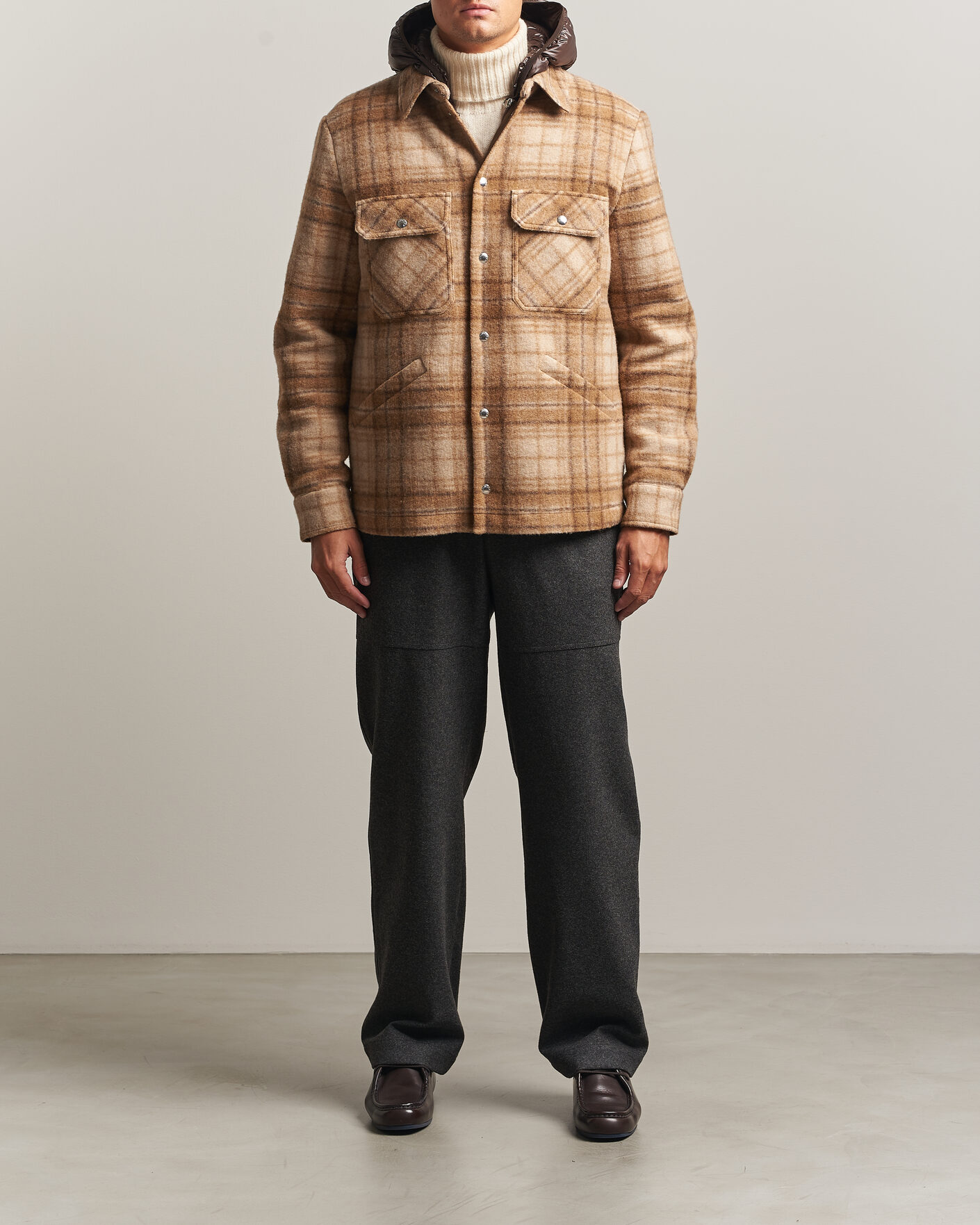 Homme | Manteaux Et Vestes | Moncler | Nyvalin Shirt Jacket Brown Check