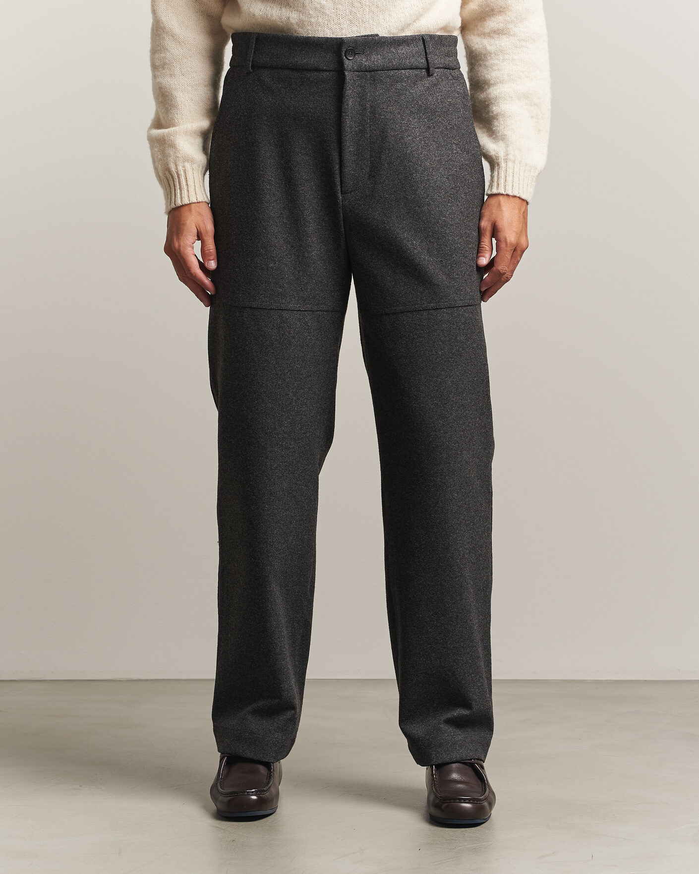 Homme | Pantalons | Moncler | Flannel Trousers Charcoal
