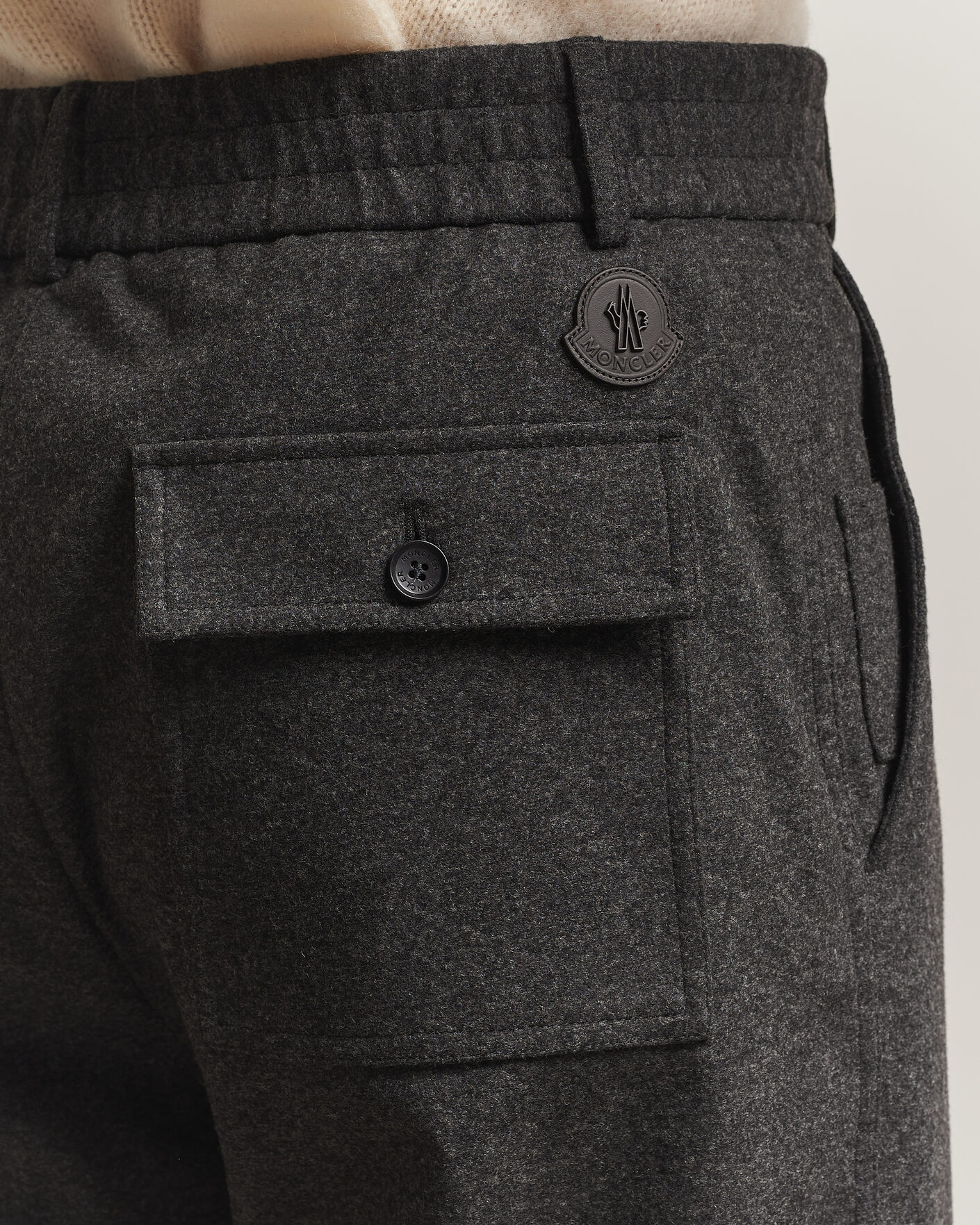 Homme | Pantalons | Moncler | Flannel Trousers Charcoal