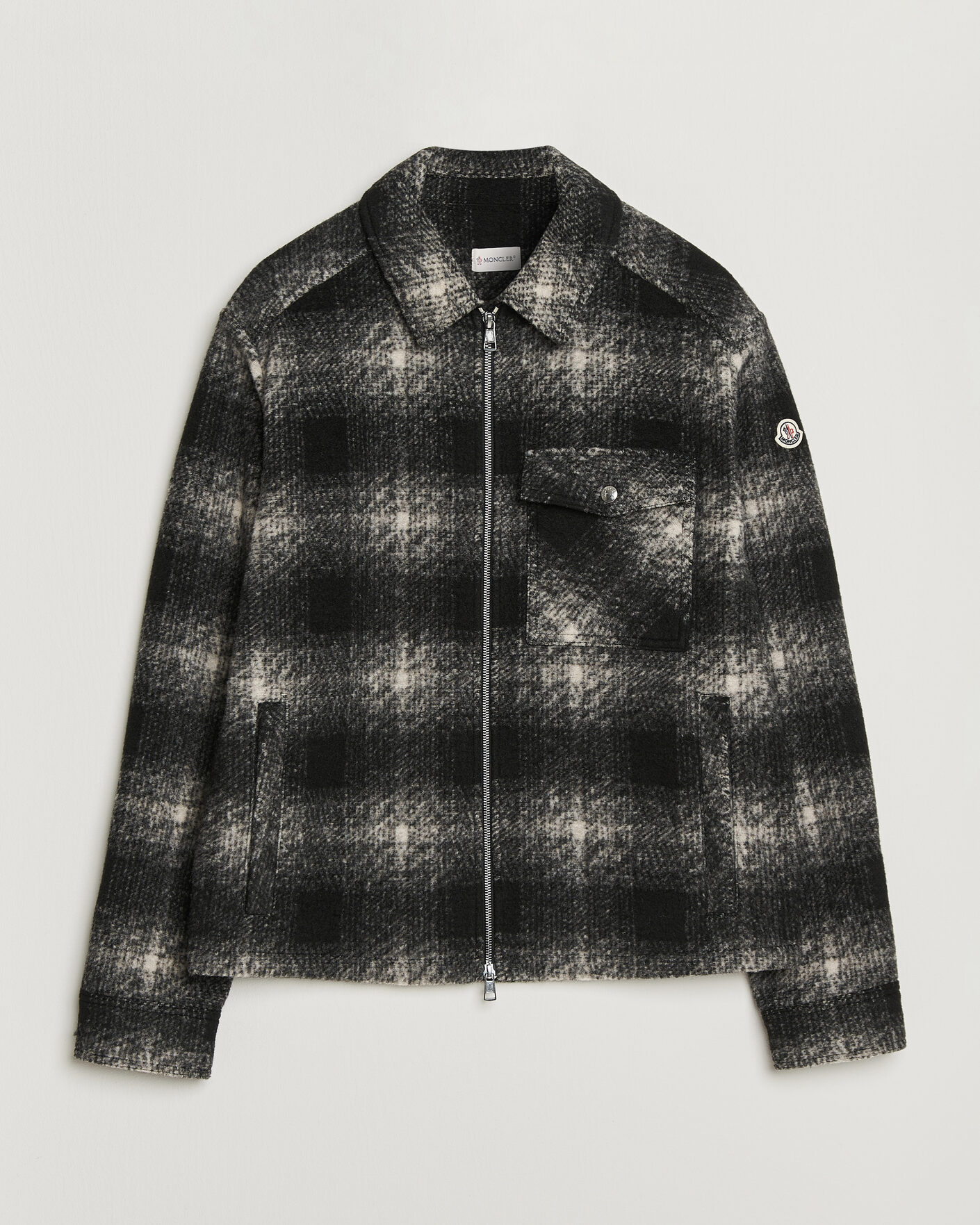 Homme | Chemises | Moncler | Flannel Overshirt Grey Check