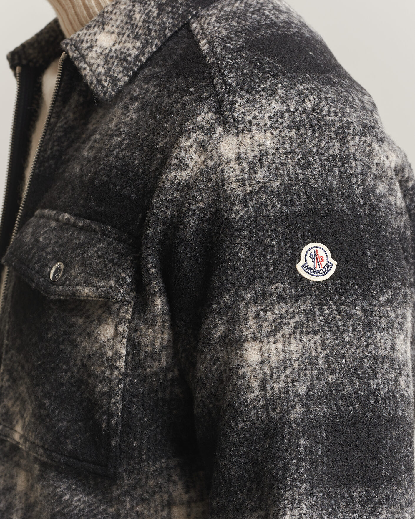 Homme | Chemises | Moncler | Flannel Overshirt Grey Check