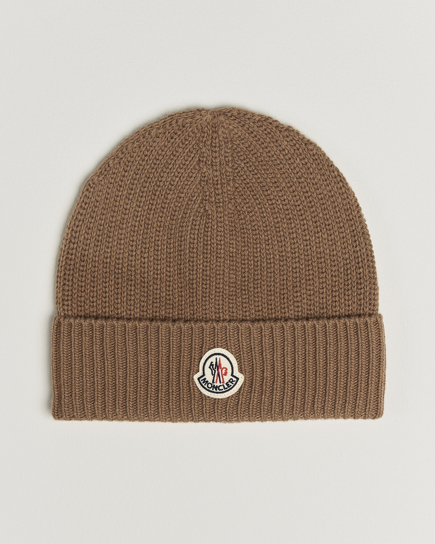 Homme | Bonnets | Moncler | Rib Wool Beanie Brown