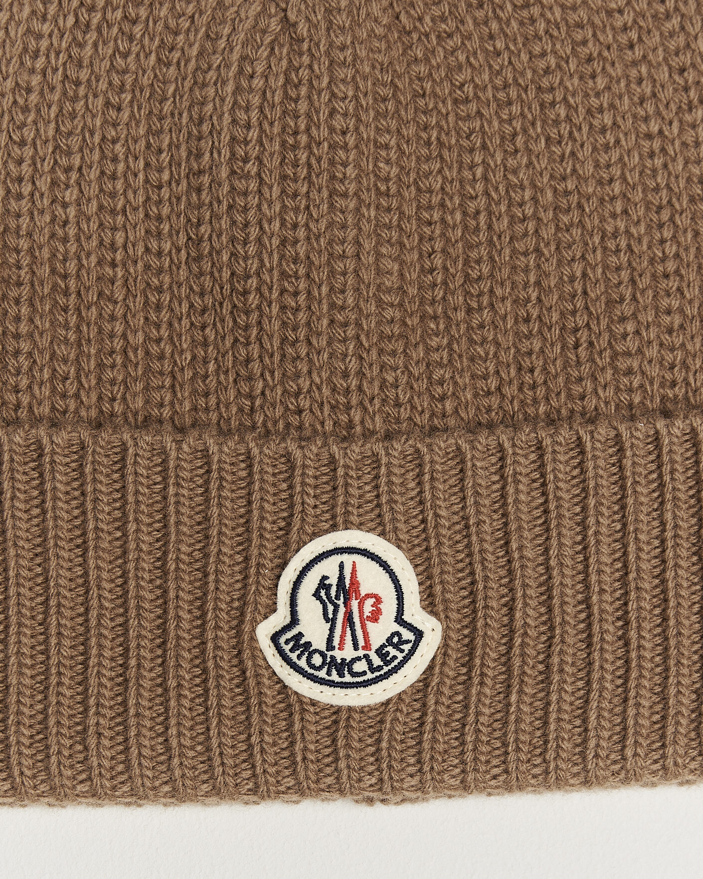 Homme | Bonnets | Moncler | Rib Wool Beanie Brown