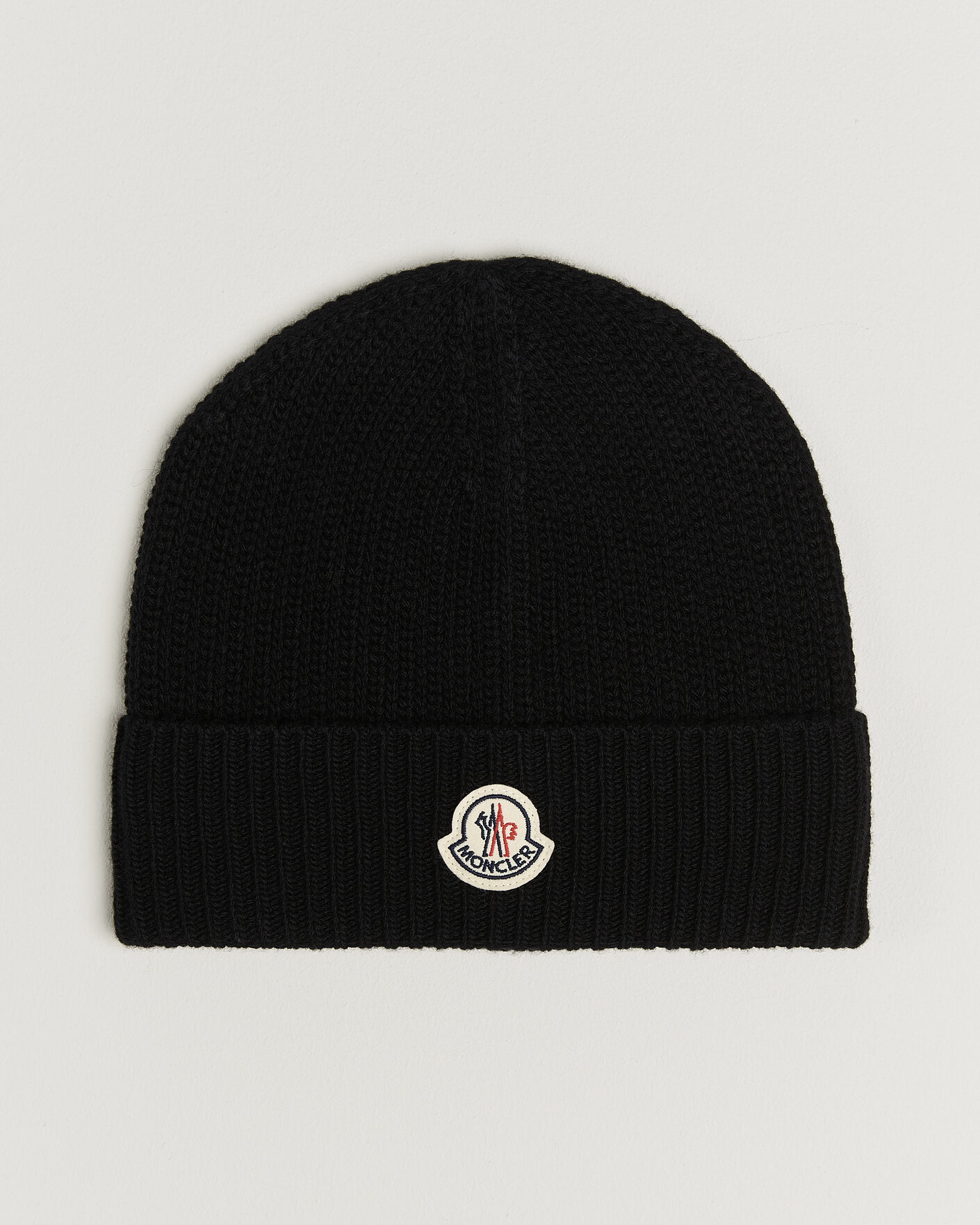 Homme | Bonnets | Moncler | Rib Wool Beanie Black