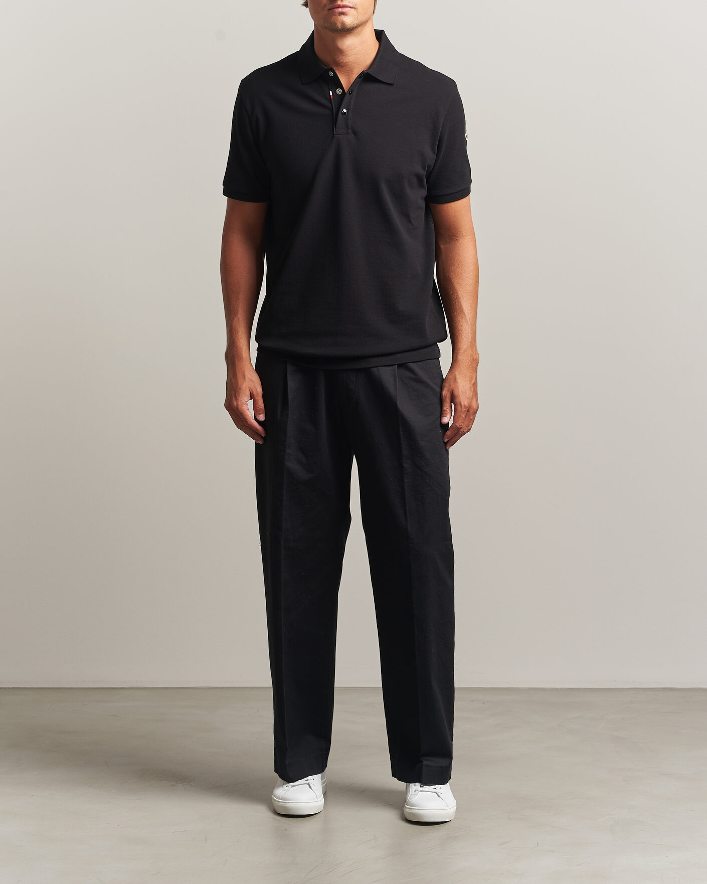 Homme | Polos | Moncler | Short Sleeve Polo Black