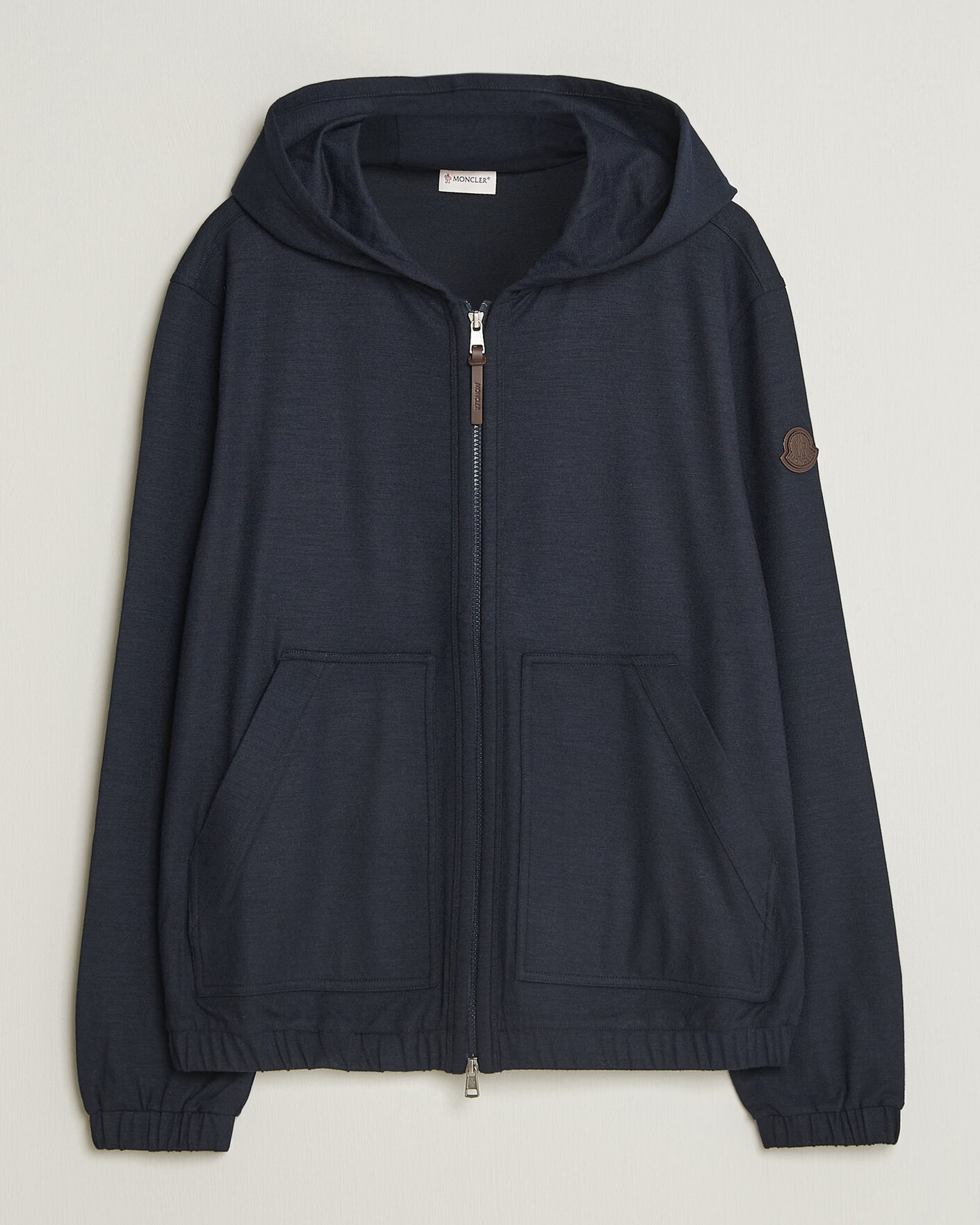 Homme | Pulls Et Tricots | Moncler | Full Zip Flannel Hoodie Navy