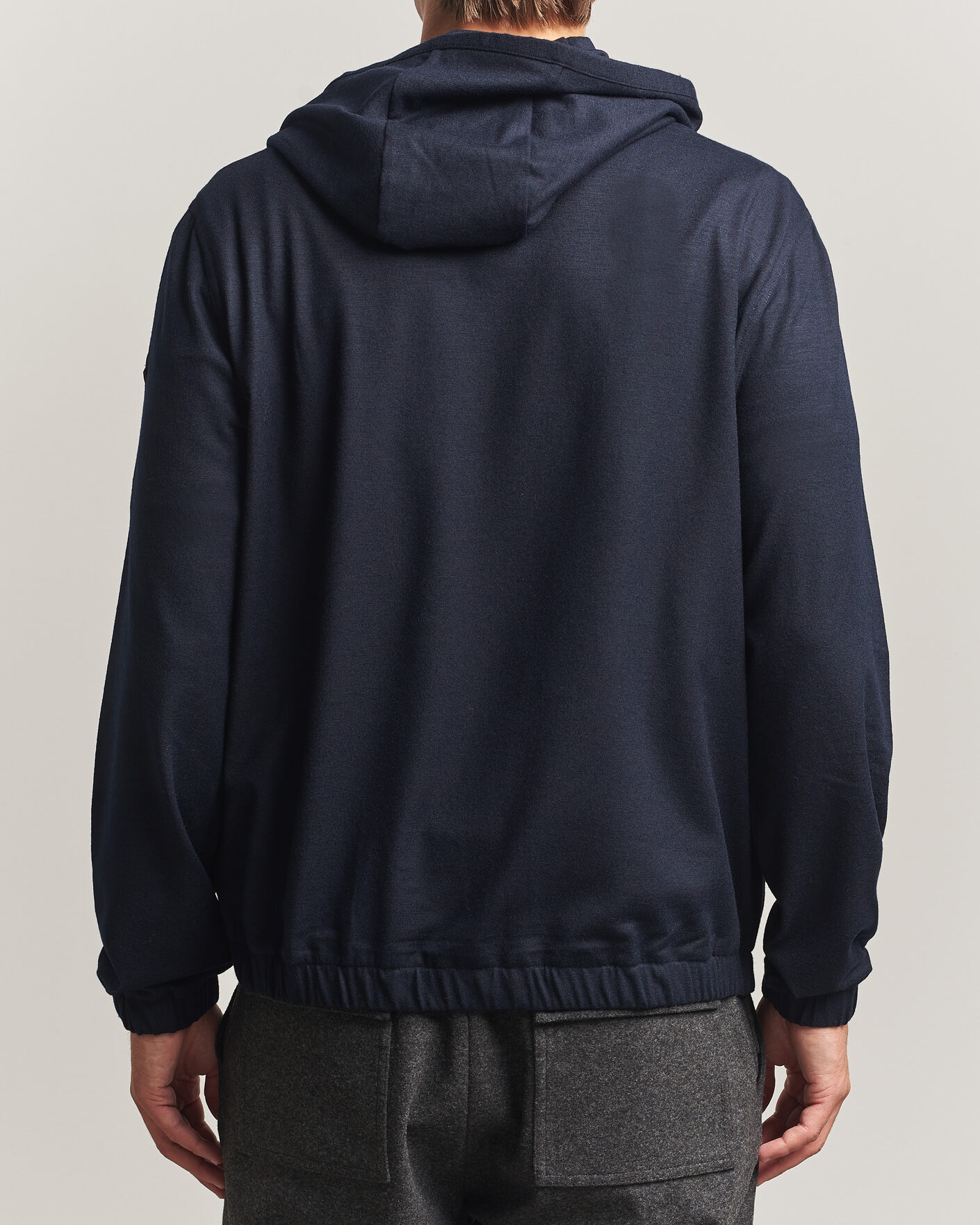 Homme | Pulls Et Tricots | Moncler | Full Zip Flannel Hoodie Navy
