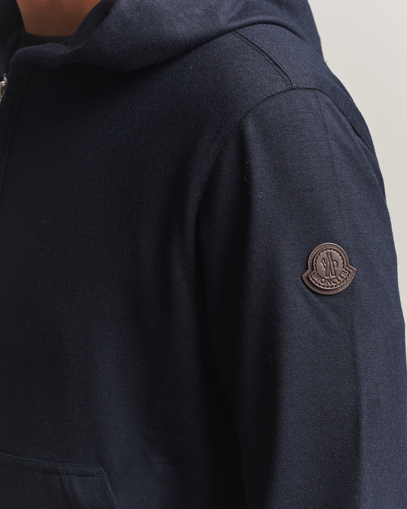 Homme | Pulls Et Tricots | Moncler | Full Zip Flannel Hoodie Navy