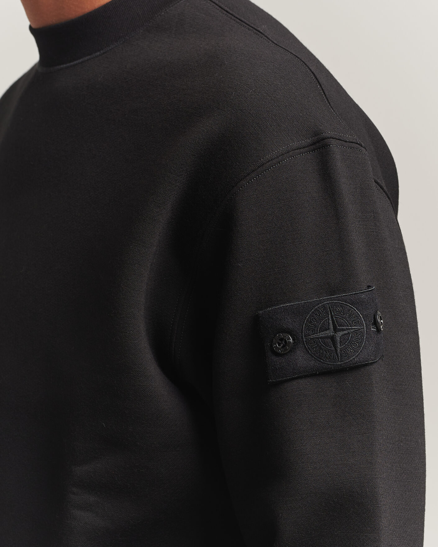 Homme | Pulls Et Tricots | Stone Island | Ghost Cotton/Wool Fleece Sweatshirt Black