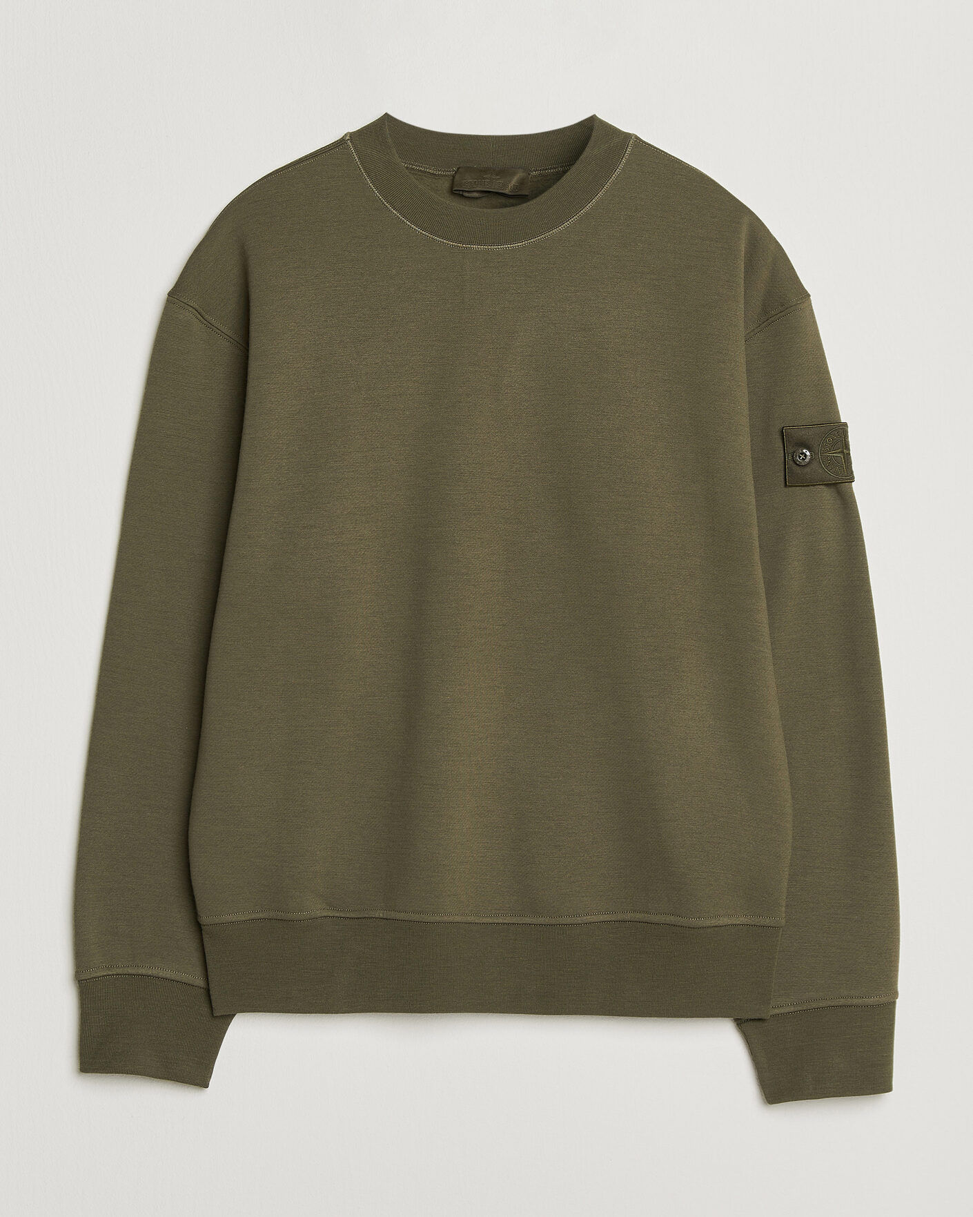 Homme | Pulls Et Tricots | Stone Island | Ghost Cotton/Wool Fleece Sweatshirt Miltary Green