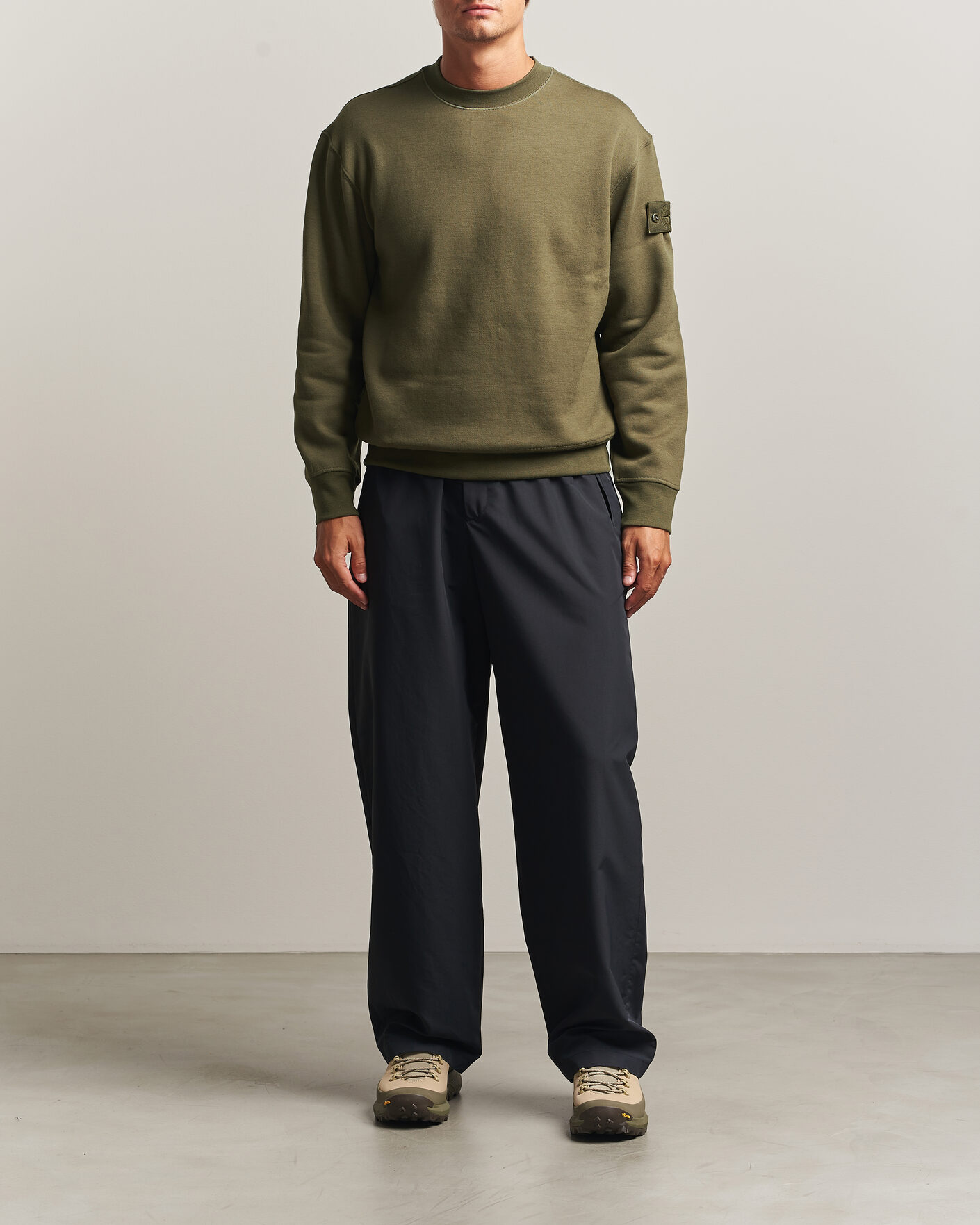 Homme | Pulls Et Tricots | Stone Island | Ghost Cotton/Wool Fleece Sweatshirt Miltary Green