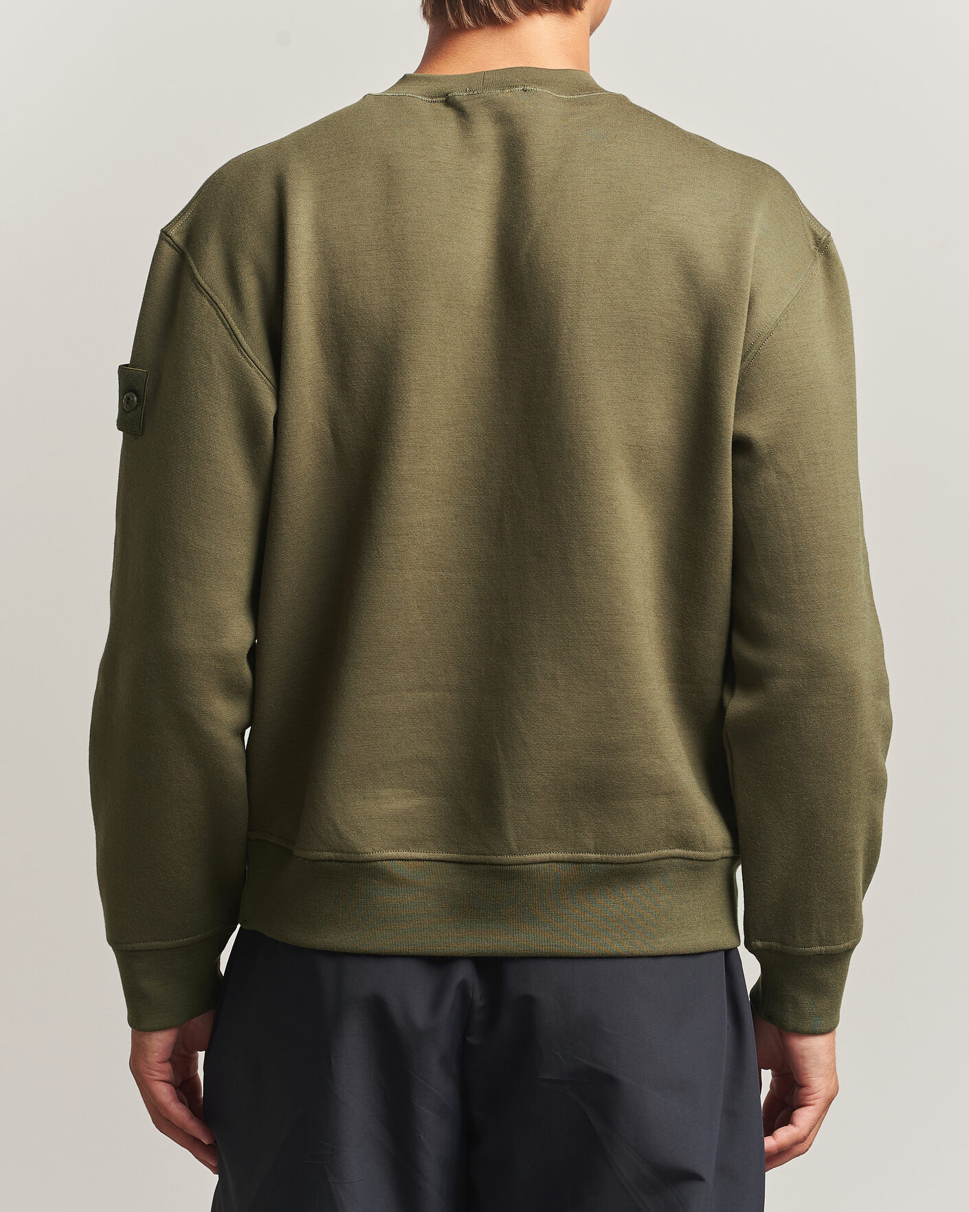 Homme | Pulls Et Tricots | Stone Island | Ghost Cotton/Wool Fleece Sweatshirt Miltary Green