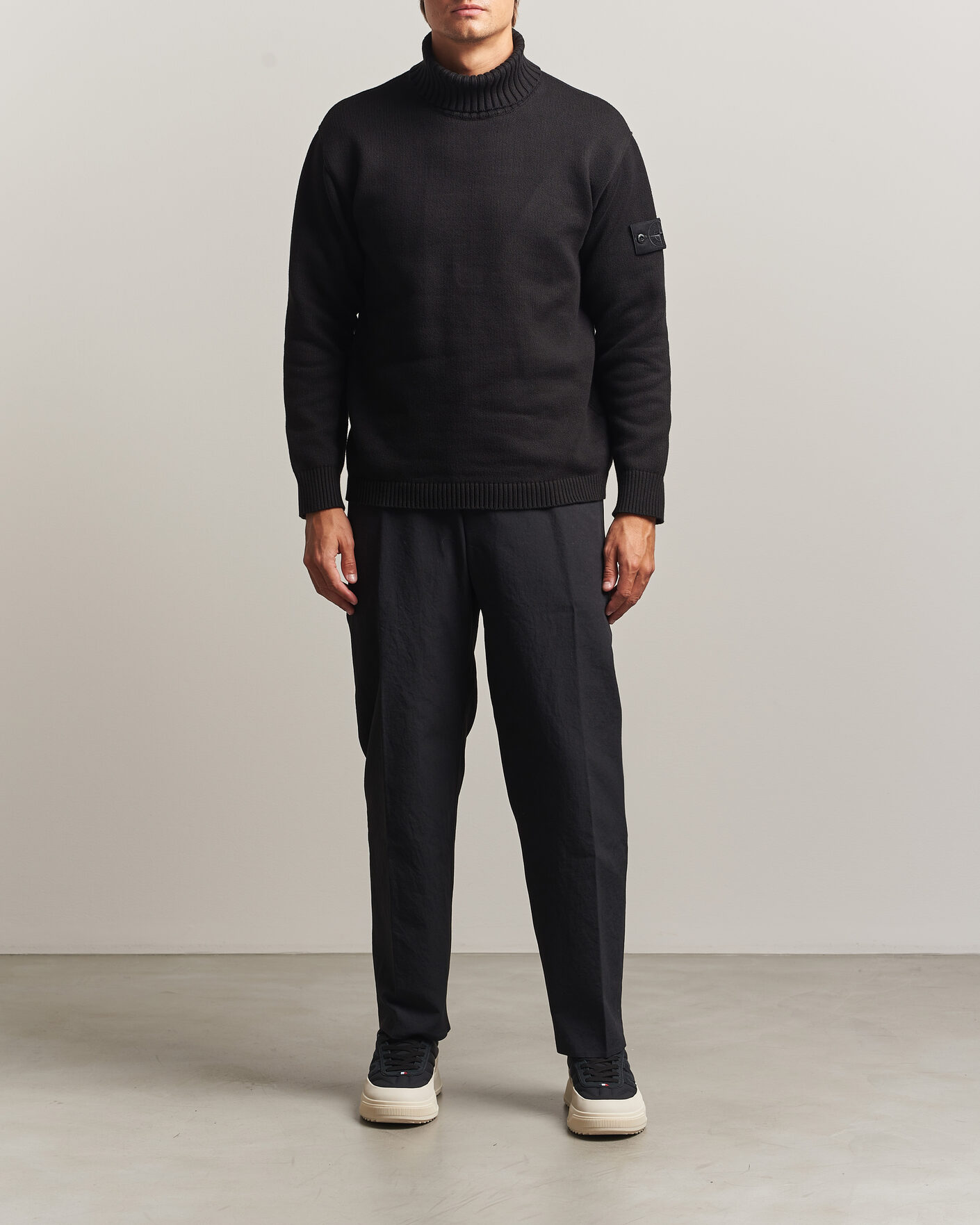 Homme | Pulls Et Tricots | Stone Island | Ghost Plush Stitch Winter Cotton Rollneck Black