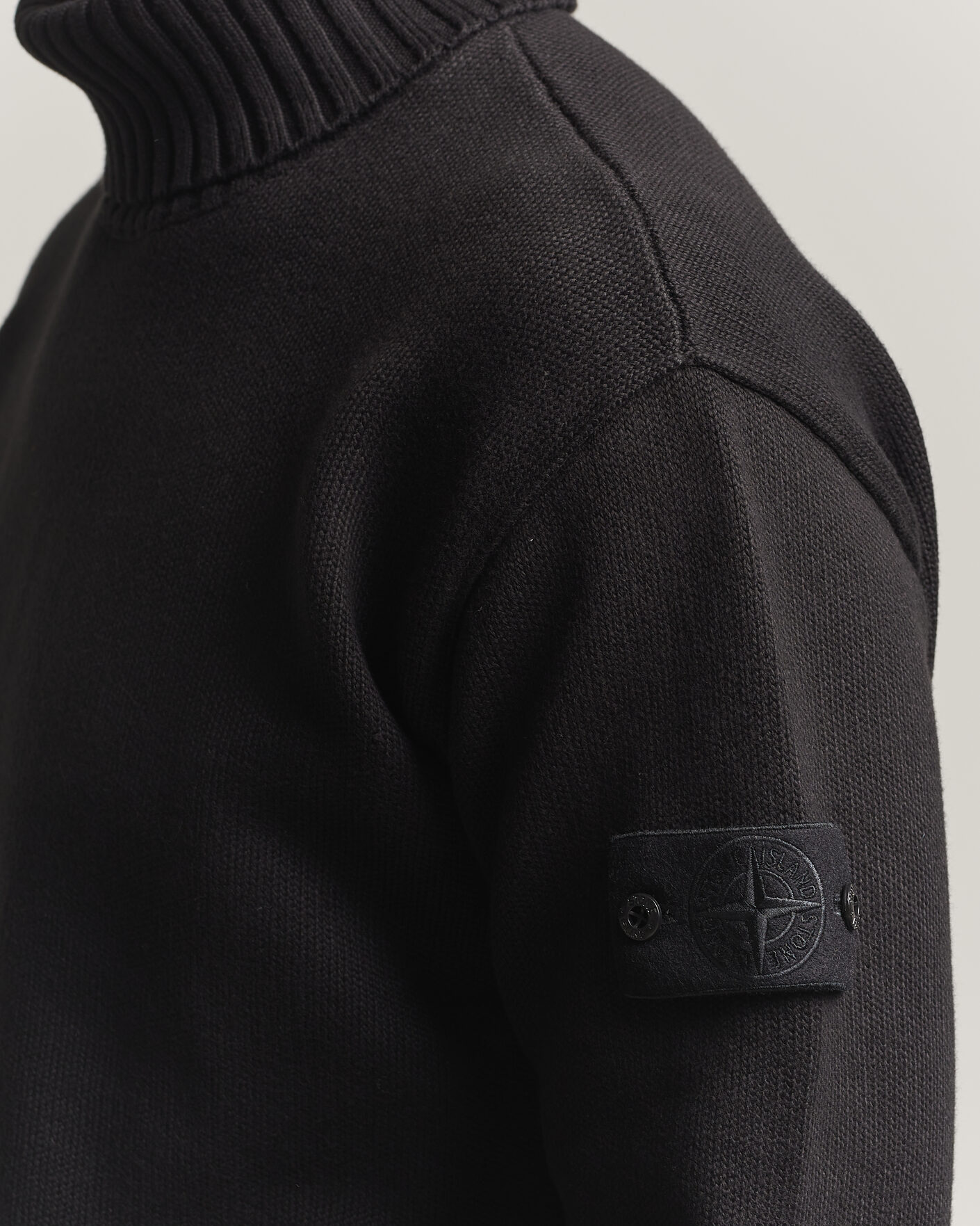 Homme | Pulls Et Tricots | Stone Island | Ghost Plush Stitch Winter Cotton Rollneck Black